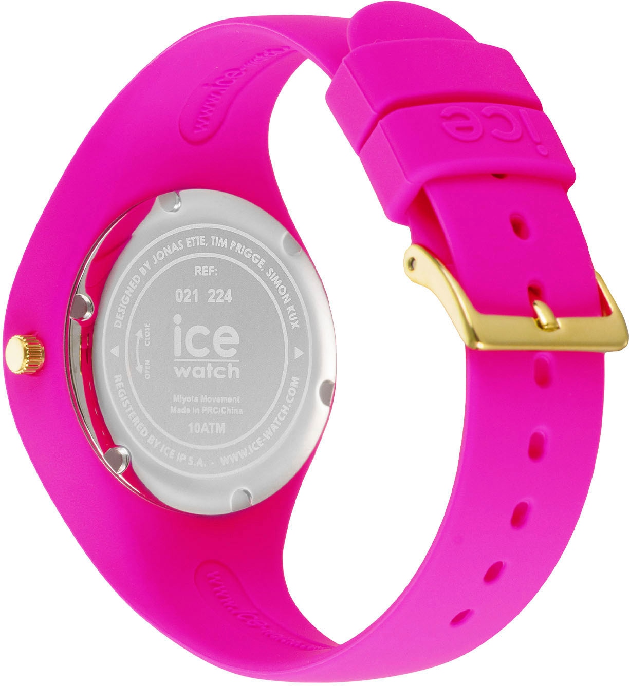 ice-watch Quarzuhr »ICE glitter - Neon pink - Small - 3H, 021224«, Armbanduhr, Damenuhr, Silikonarmband, bis 10 bar wasserdicht