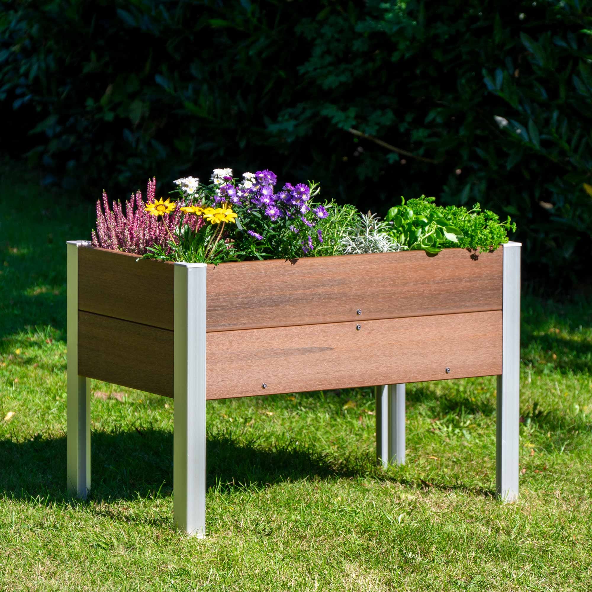 dobar Hochbeet »WPC, auf Stelzen, Teak« ca. 91 x 50 x 60 cm (L x B x H) groß und ca. 17 kg