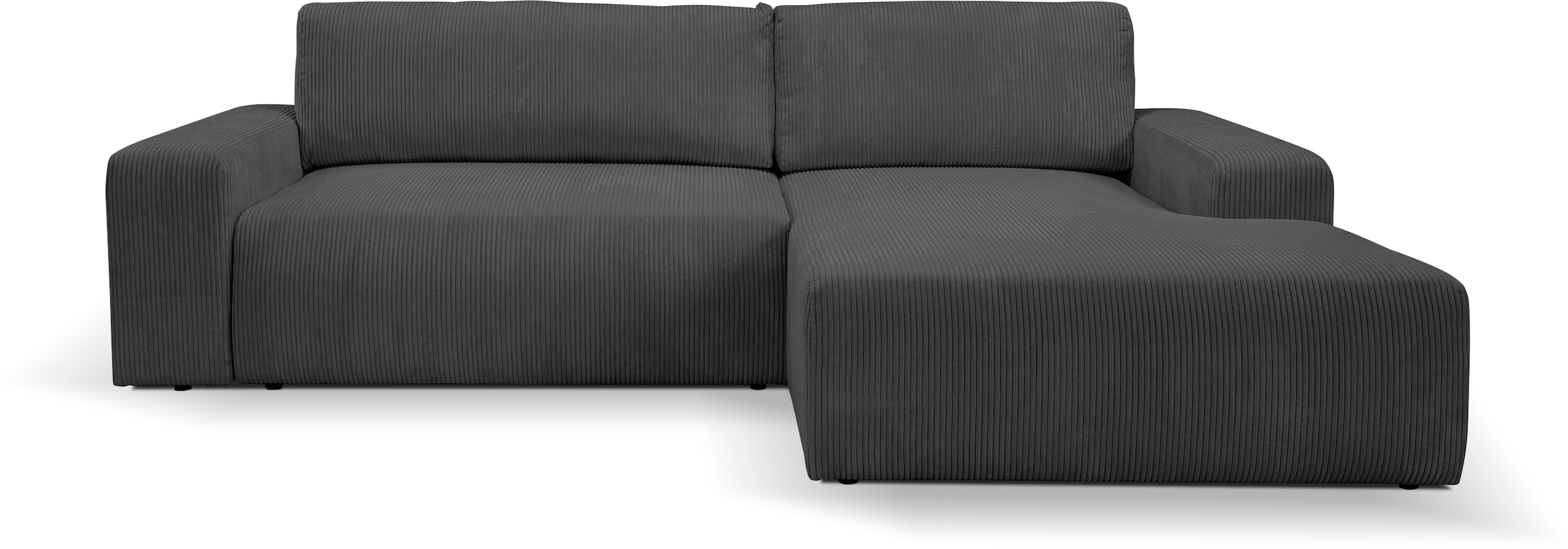 WERK2 Ecksofa »Rotterdam-L 267 x 165 cm mit Bett und Bettfunktion, bequem, Cord« Cord, L-Form, Schlaffunktion, Bettkasten