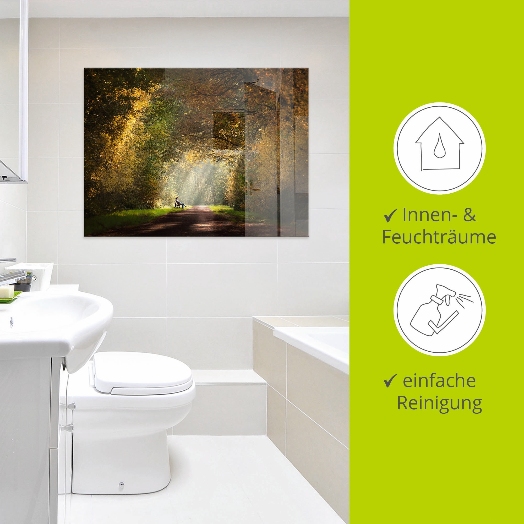 Artland Glasbild »Licht am Ende des Tunnels...«, Wald, (1 St.), in verschiedenen Größen