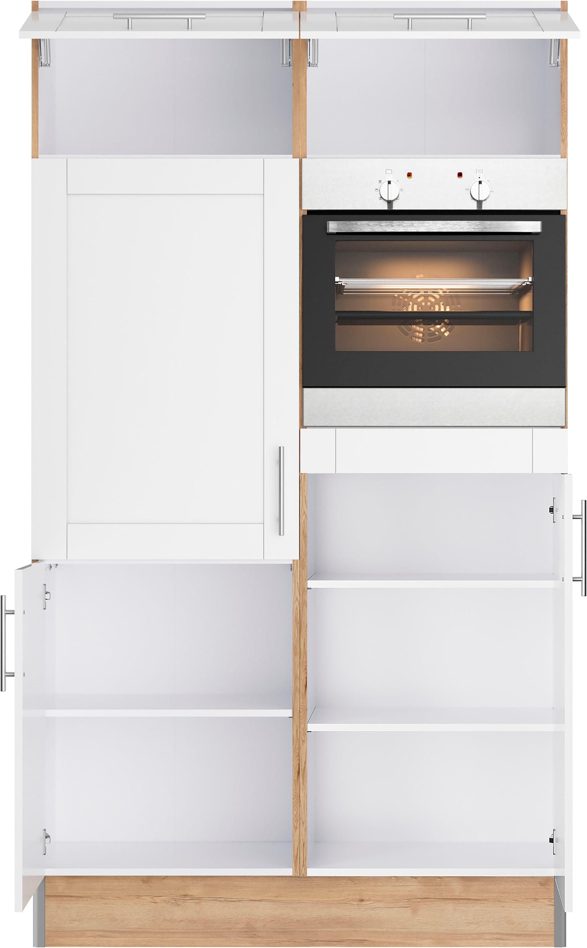KOCHSTATION Küche »KS-Ahus, Back-/Kühlmodul«, Breite 120 cm, wahlw. mit E-Geräten, Soft Close Funktion, MDF Fronten