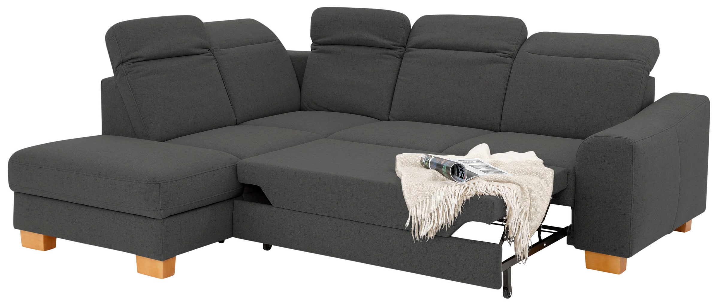 Home affaire Ecksofa »Dundee L-Form«, wahlweise mit Kopfteilverstellung und zusätzlich mit Bettfunktion