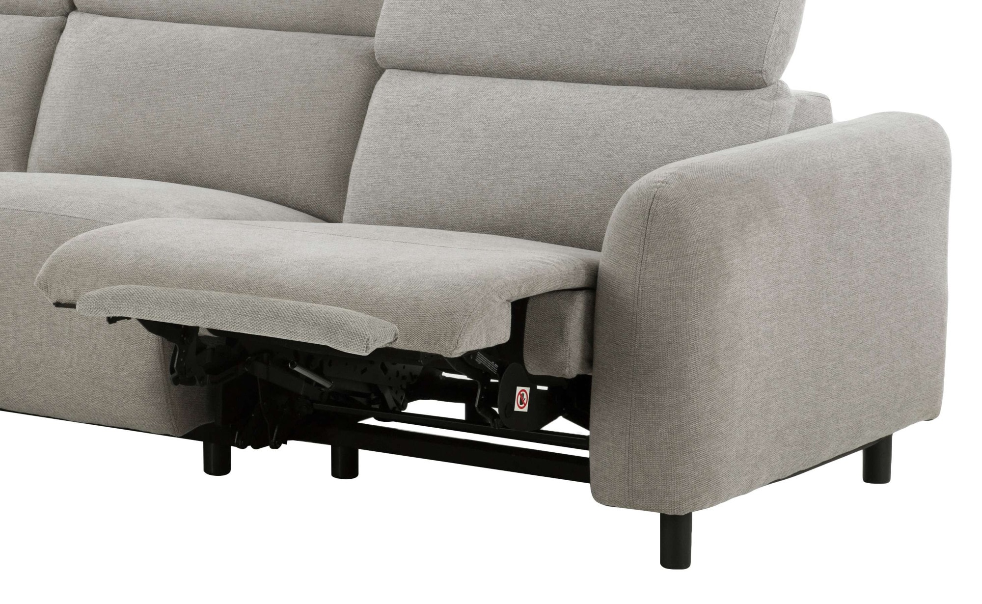 Home affaire Ecksofa »SKAANE Struktur, L-Form, 274 cm, manuelle u. elektrische Funktion,«, rundes Design, Kopfteilverstellung, Federkernpolsterung