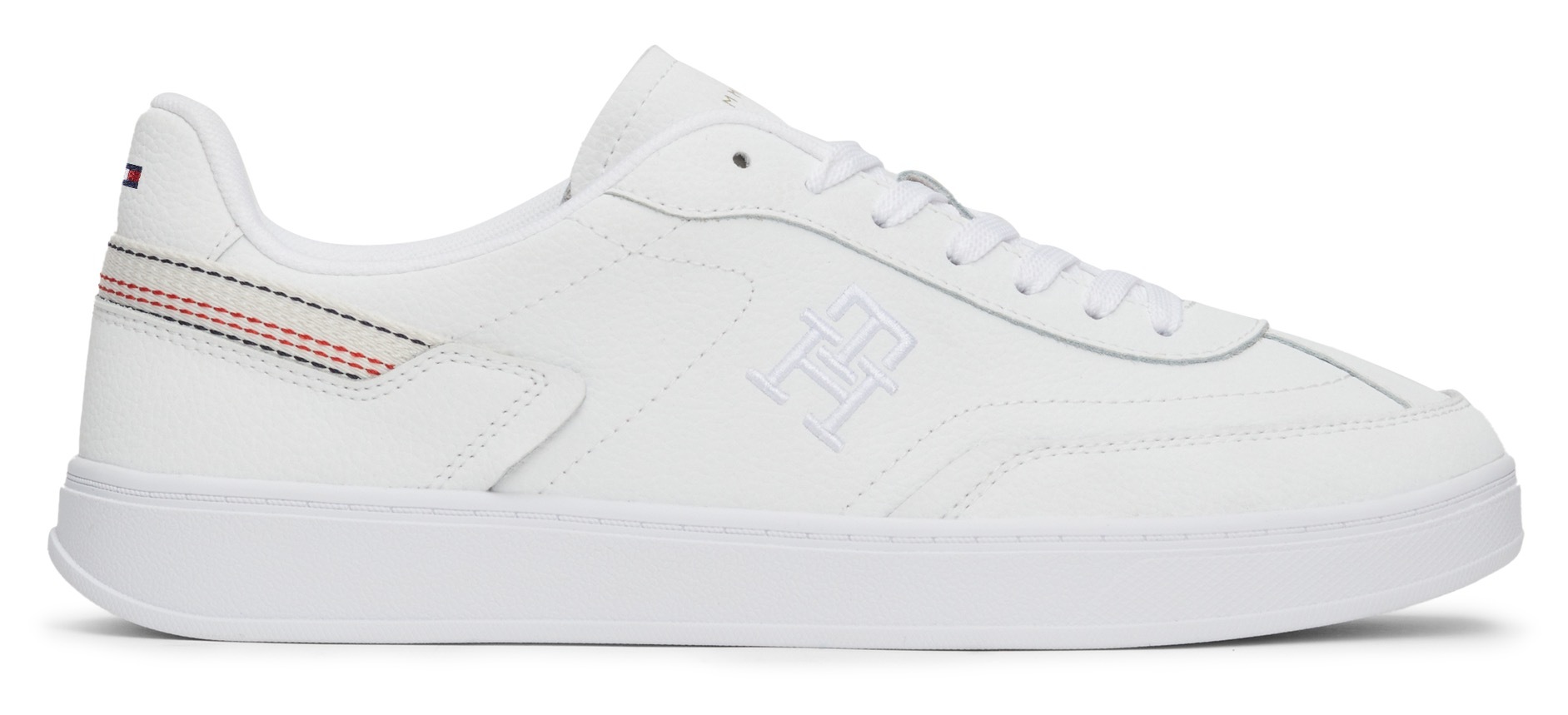 Tommy Hilfiger Plateausneaker »TH HERITAGE COURT SNEAKER STRPS«, Freizeitschuh, Halbschuh, Schnürschuh mit seitlichem Monogramm