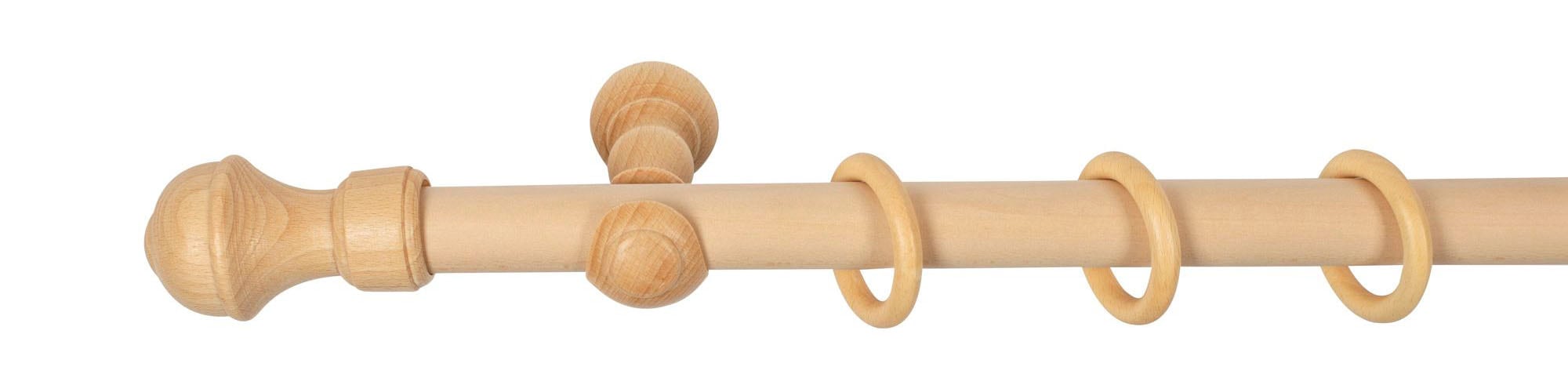 SN DECO GROUP Gardinenstange »Ares« 1 läufig-läufig Fixmaß 28 mm, Holz, verschiedene Längen und Farben, Komplettset