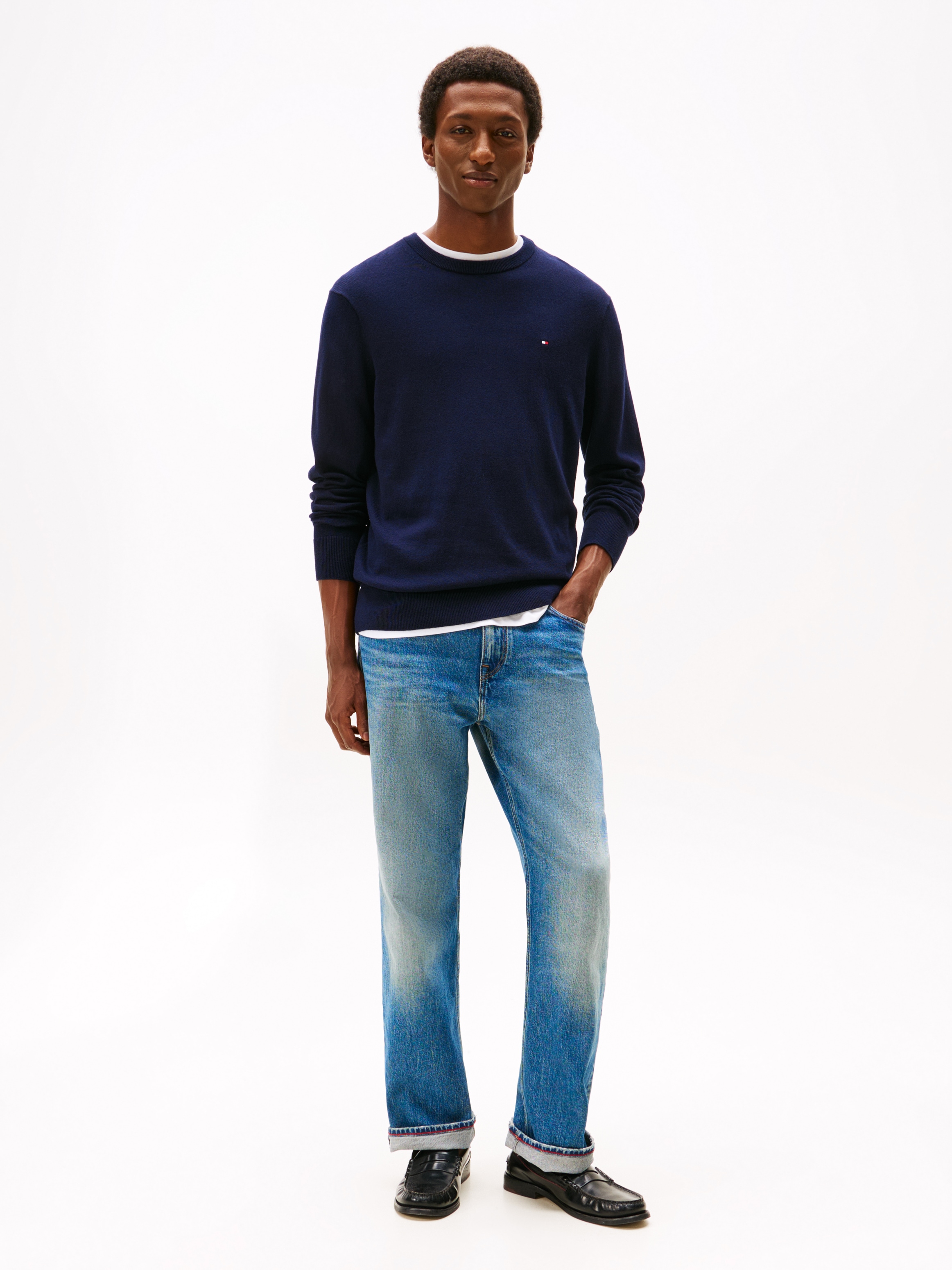 Tommy Hilfiger Rundhalspullover »PIMA ORG CTN CASHMERE CREW NECK«