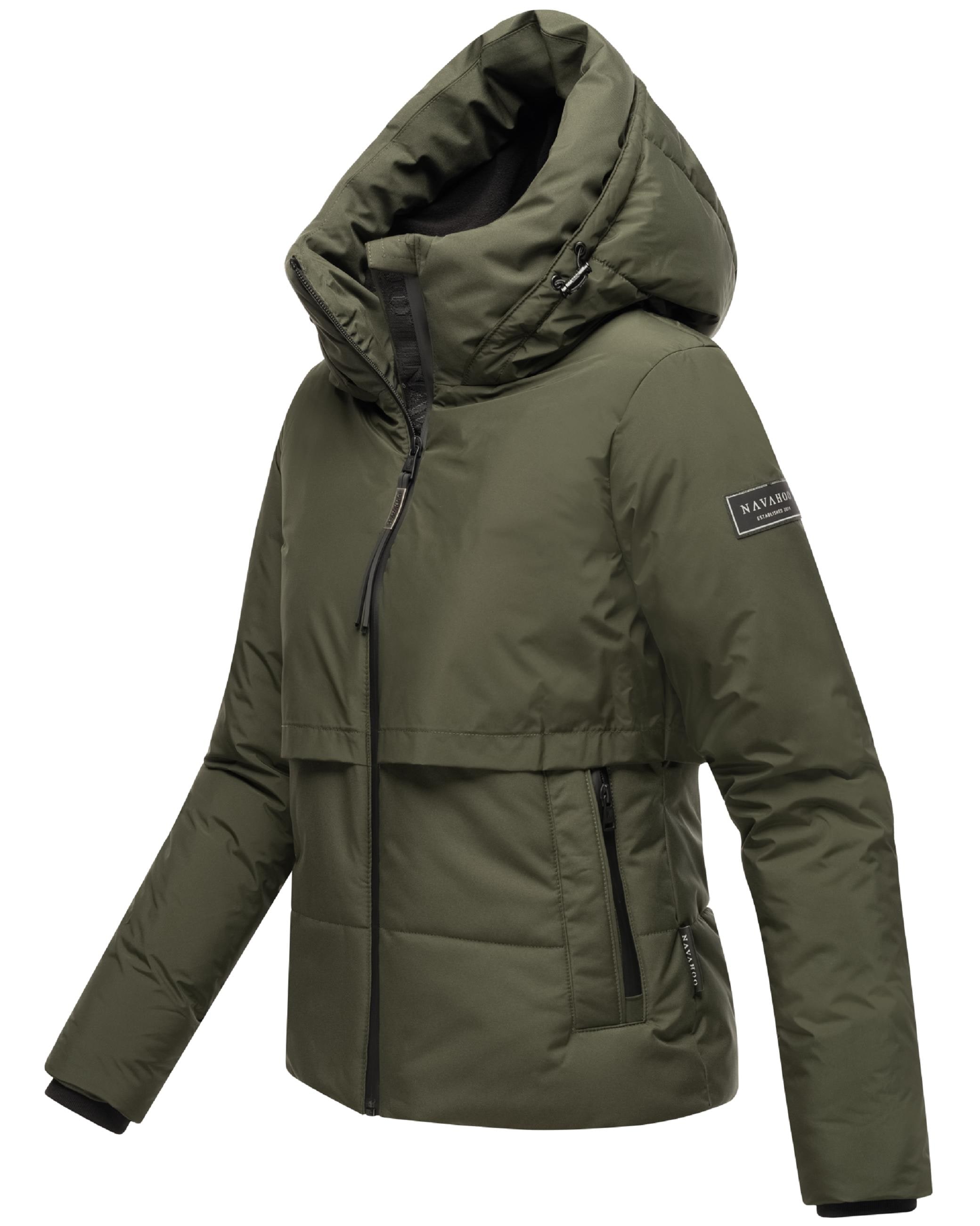 Navahoo Steppjacke »Steppjacke Liebesküken XIV«, mit Kapuze, modische Damen Winterjacke mit Fleece-Innenfutter