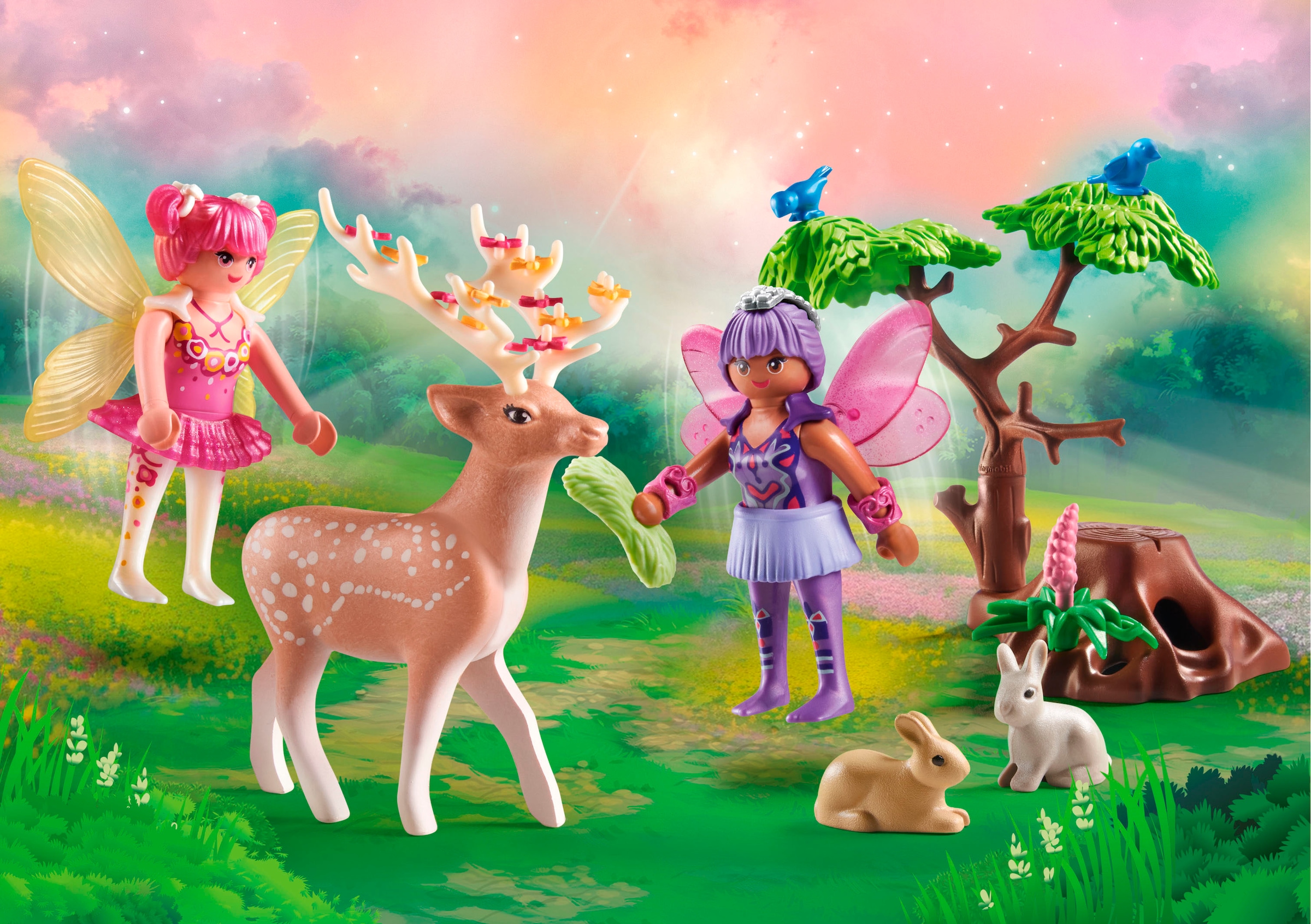 Playmobil® Konstruktions-Spielset »Feen mit süßen Waldtieren (71800), Playmobil Fairies«, (42 St.), Made in Europe