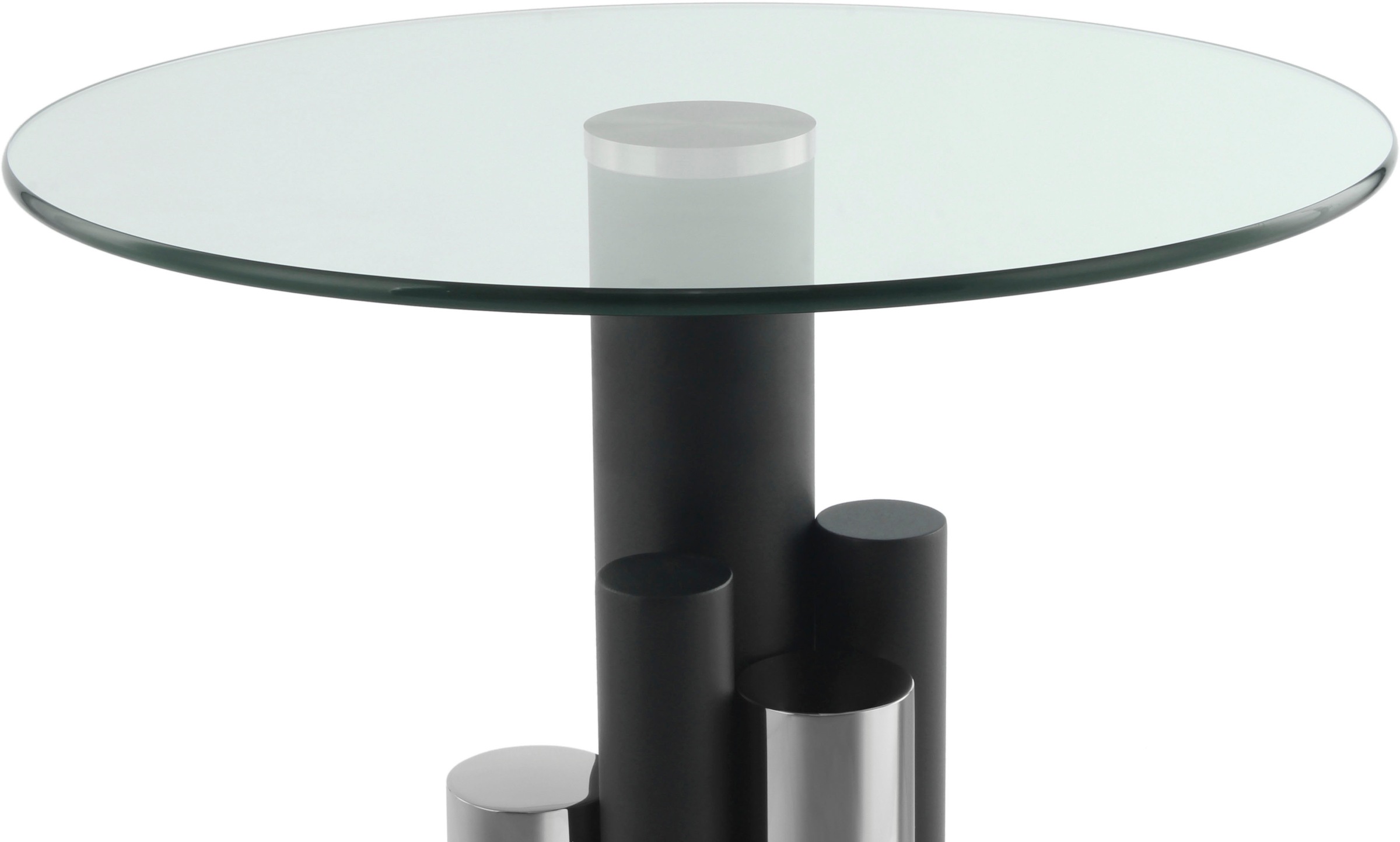 Kayoom Beistelltisch »Ontario 225, Runde  Glasplatte aus Sicherheitsglas, 100% Edelstahl« 1 Stk. tlg. Modernes Design, zweifarbiges Säulengestell, Eyecatcher Element