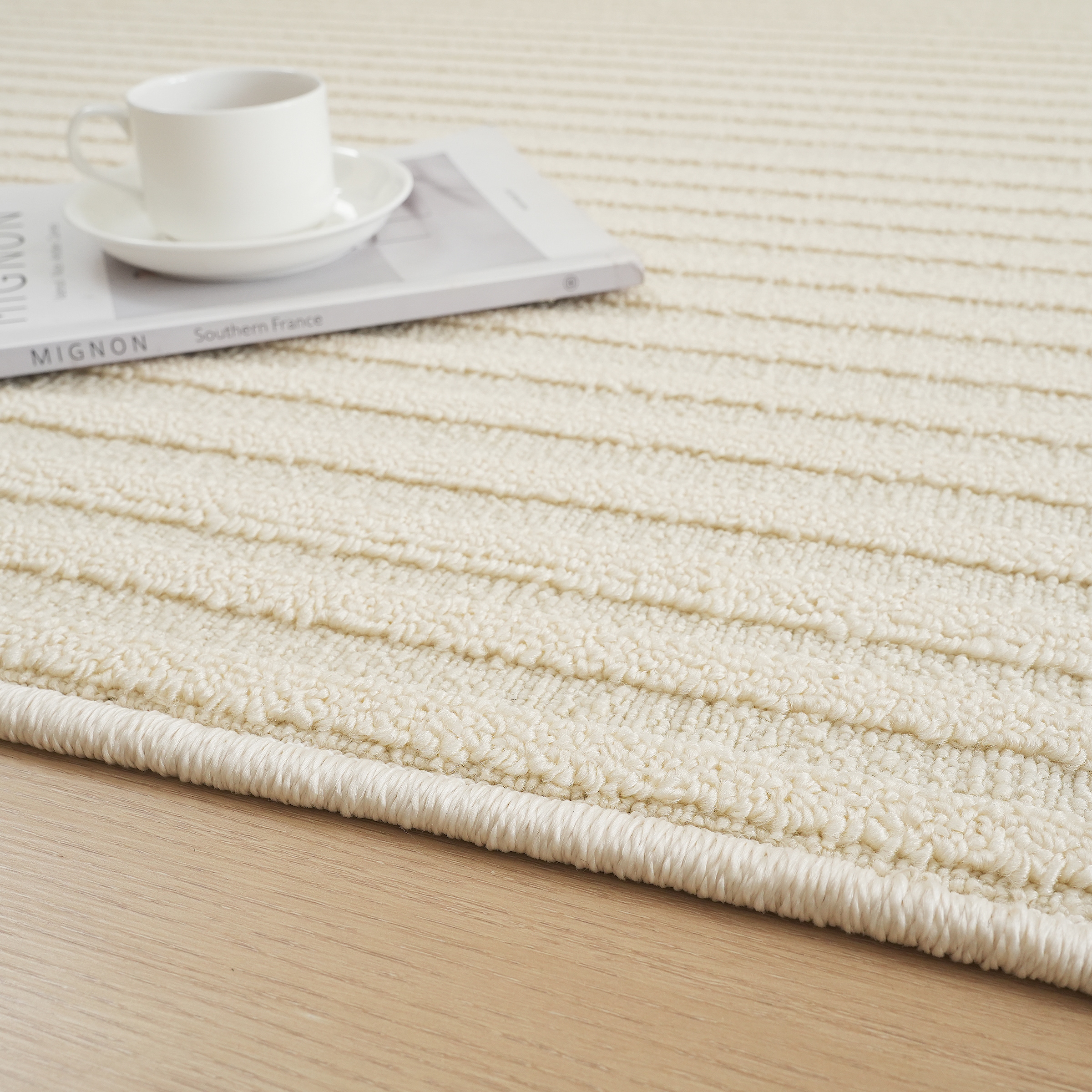 my home Teppich »Jola Hoch-Tief-Design, Scandi-Look, Zen« rechteckig 10 mm Höhe Boho, Modern, 3D, Wohnzimmer, Schlafzimmer, wasserabweisend