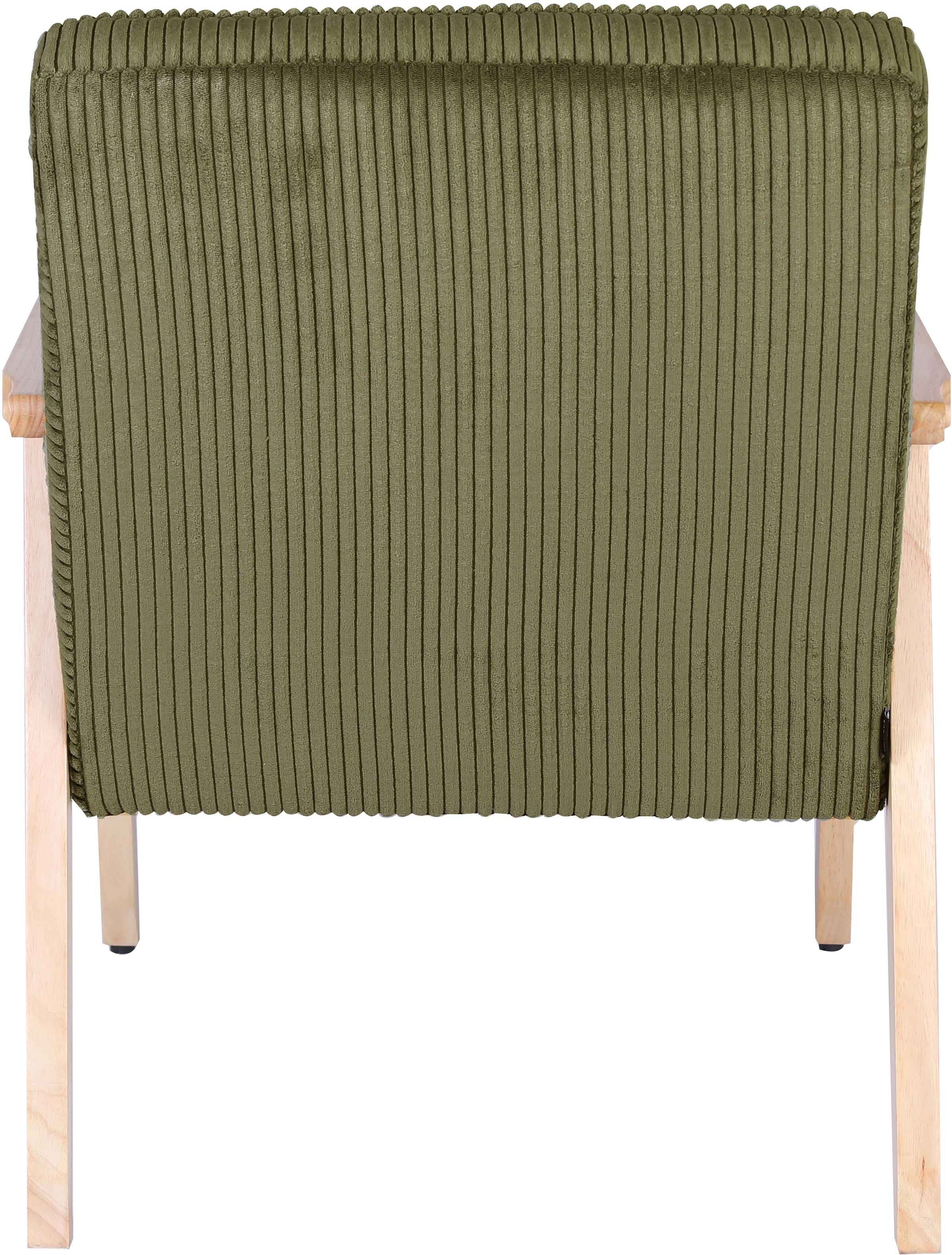 Home affaire Loungesessel »MENONRI mit Armlehnen aus Massivholz«, Relaxsessel, Lese-Sessel, Cocktailsessel in Cord und Webstoff