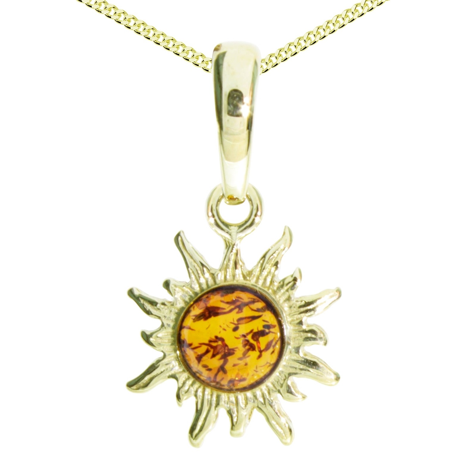 OSTSEE-SCHMUCK Kette und Anhänger Set »- Sonne - Gold 333/000 - Bernstein«