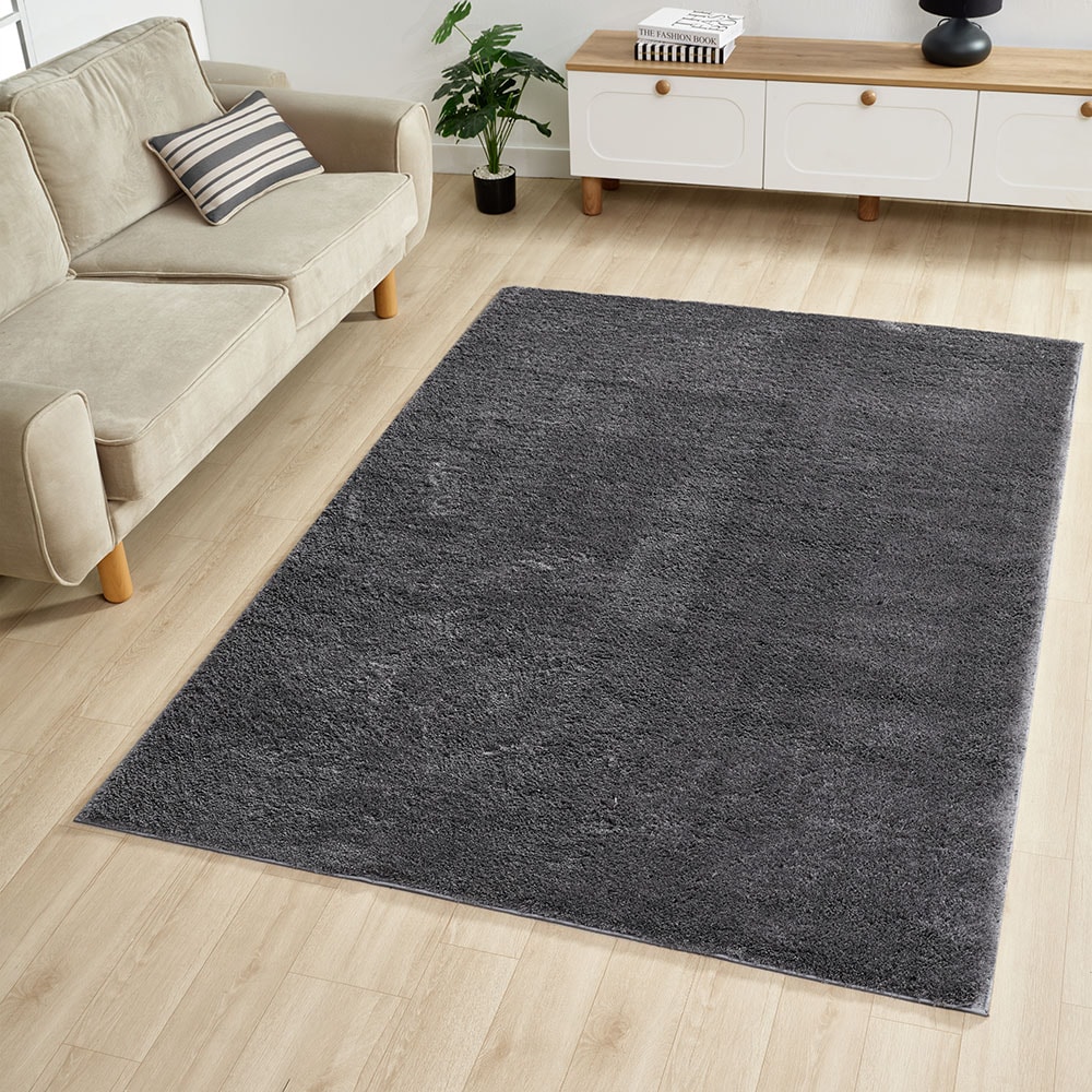 OTTO home Hochflor-Teppich »Lilari«, rechteckig, 30 mm Höhe, Uni Farben, besonders weich und kuschelig, Wohnzimmer, Schlafzimmer