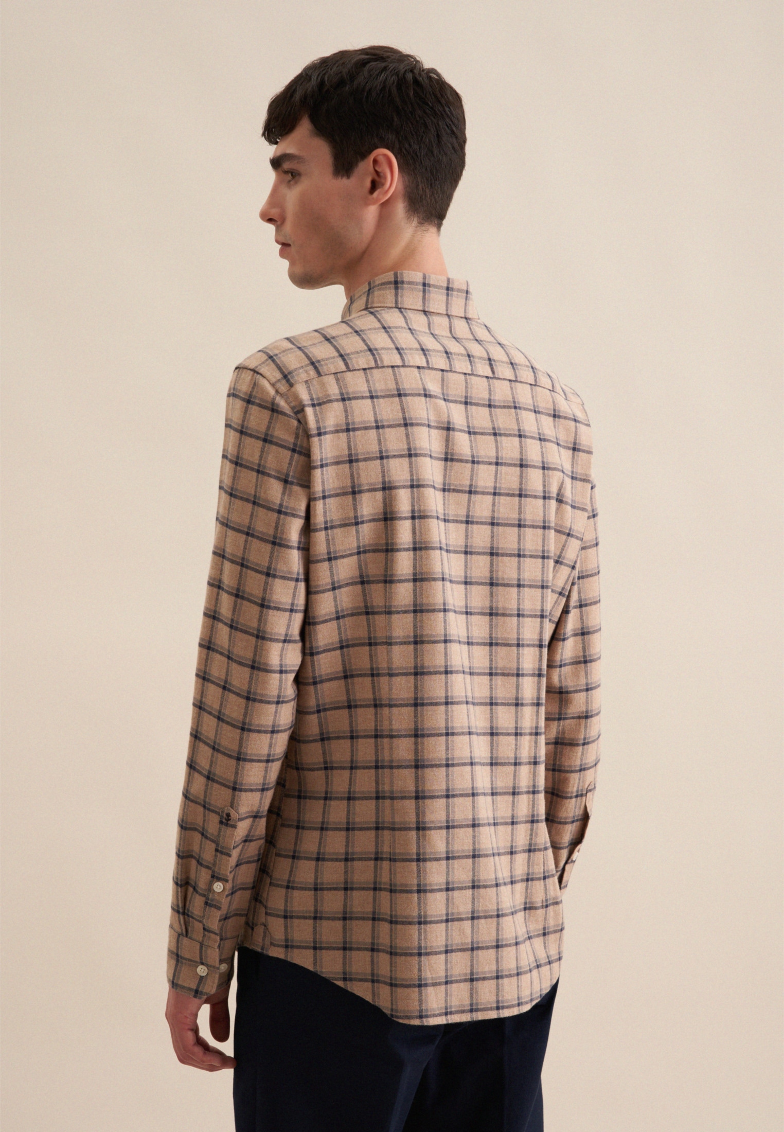 seidensticker Businesshemd »Schwarze Rose«, Slim Langarm Button-Down-Kragen Karo