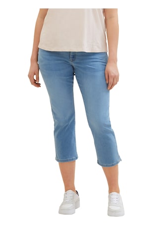 Slim-fit-Jeans, in 3/4 Länge und mit Bindegürtel