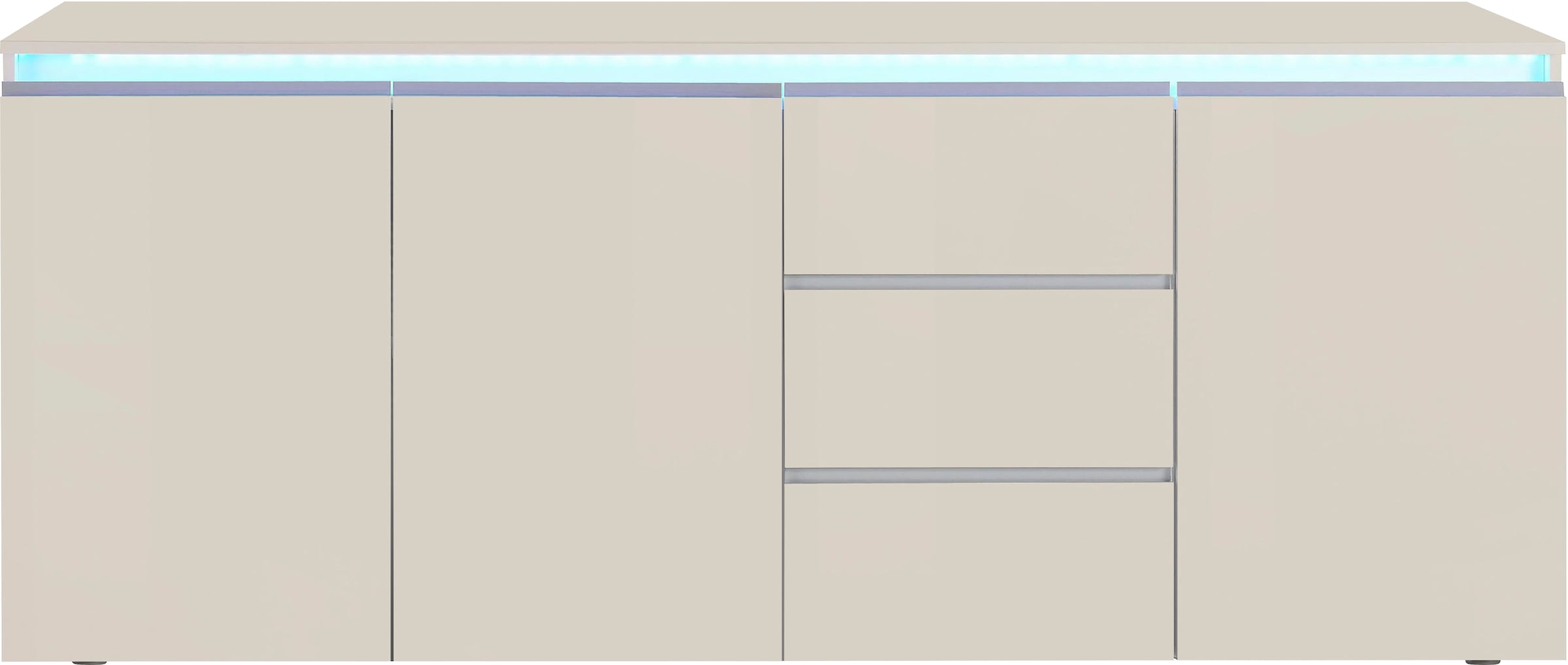 INOSIGN Sideboard »Magic, Kommode, Schrank, Stauraumschrank« Mit 3 Türen,3 Schubkästen und Aluminiumgriff, (B/T/H) 200x40x81 cm