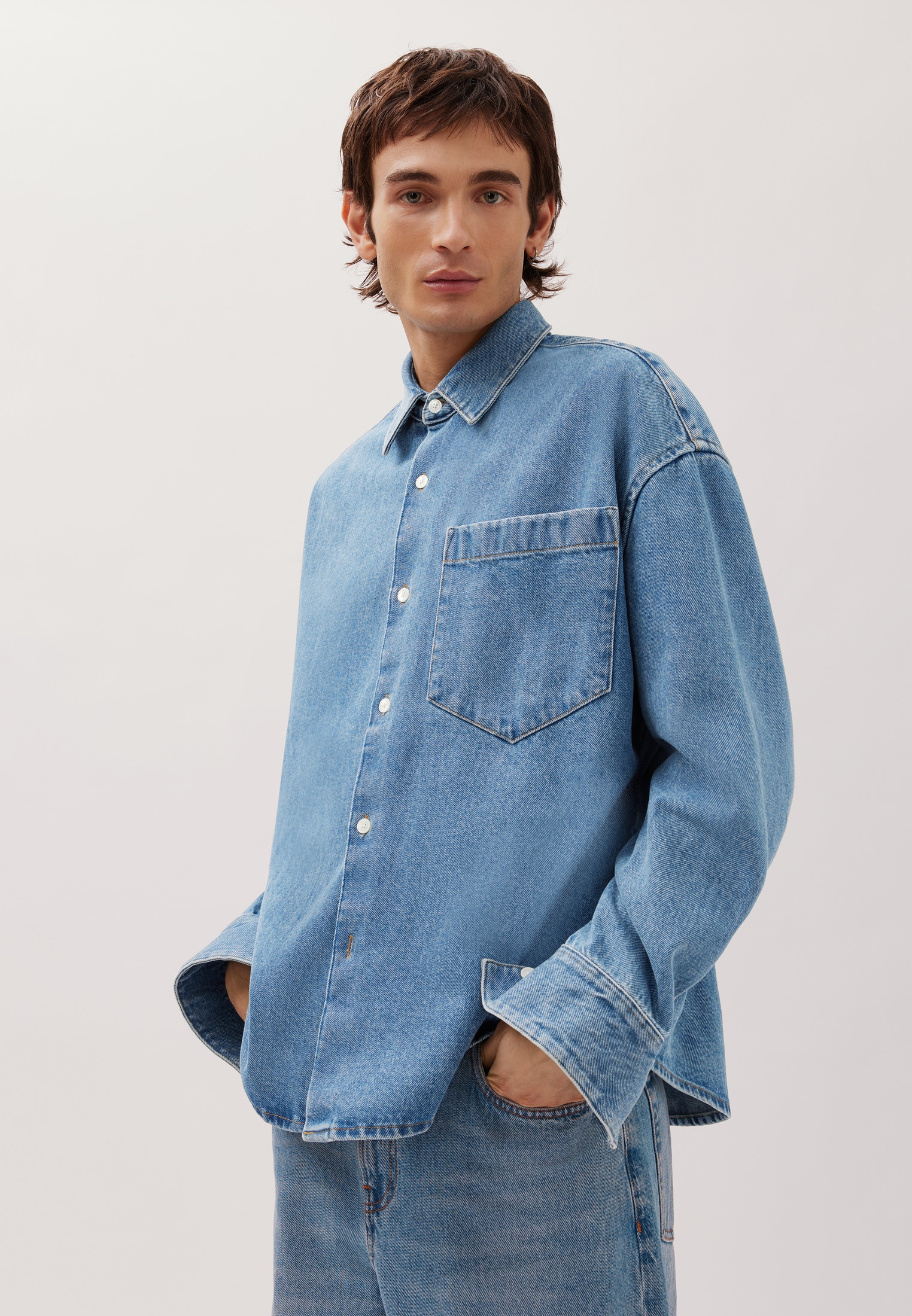 studio seidensticker Businesshemd Oversized 1/1 Kentkragen Denim