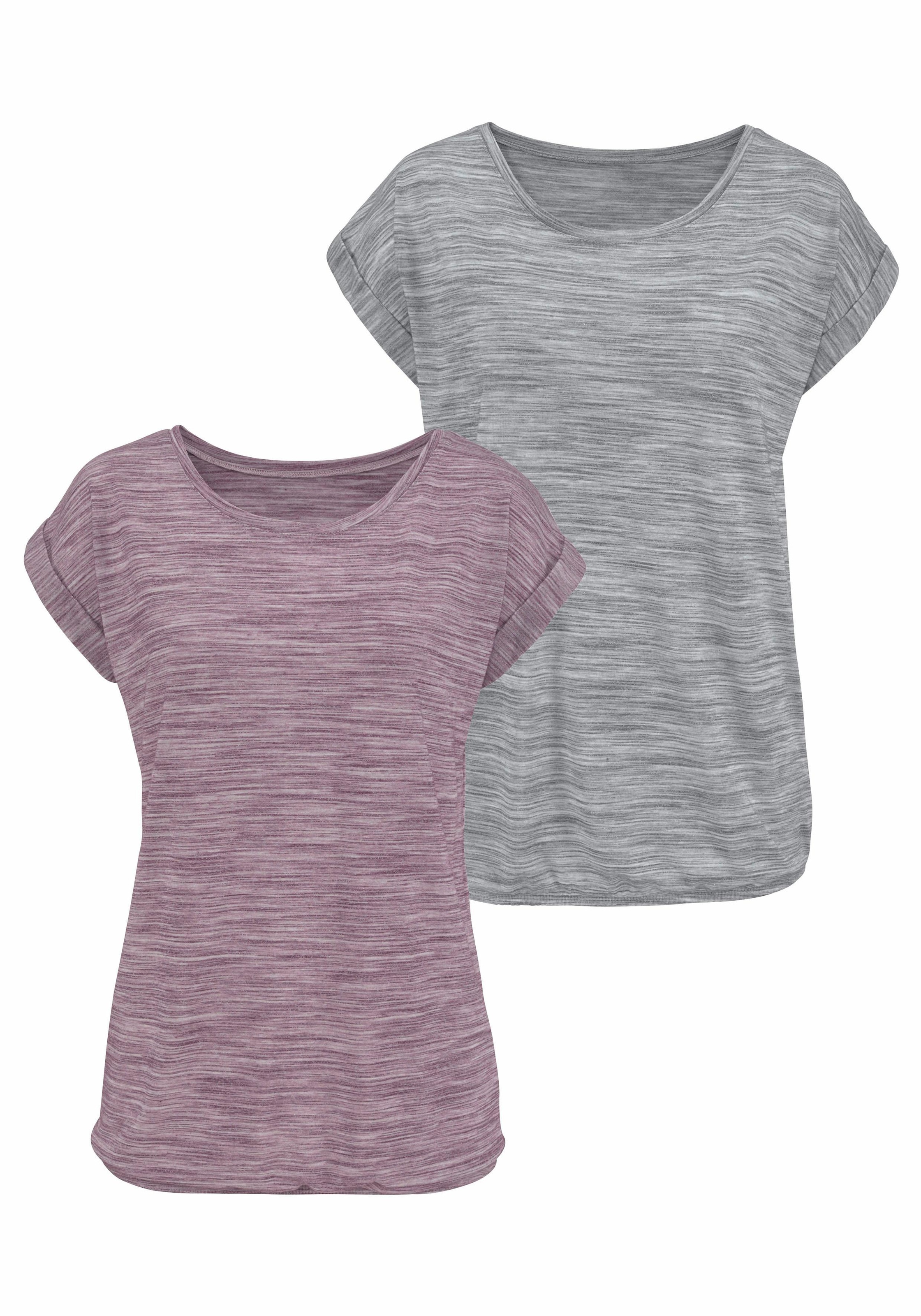 Beachtime T-Shirt, online mit (2er-Pack), OTTO bei farbigem Struktureffekt
