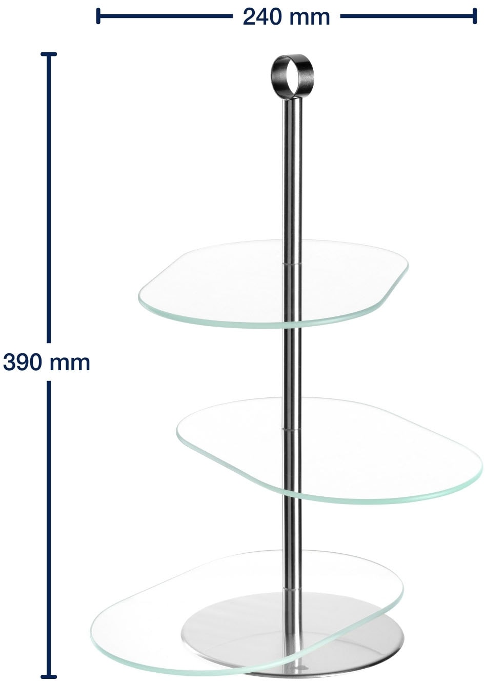 LEONARDO Etagere »CENA, 3 stufig - Höhe 39 cm, asymetrisch« Servieretagere mehrstöckig, zum Servieren und Präsentieren