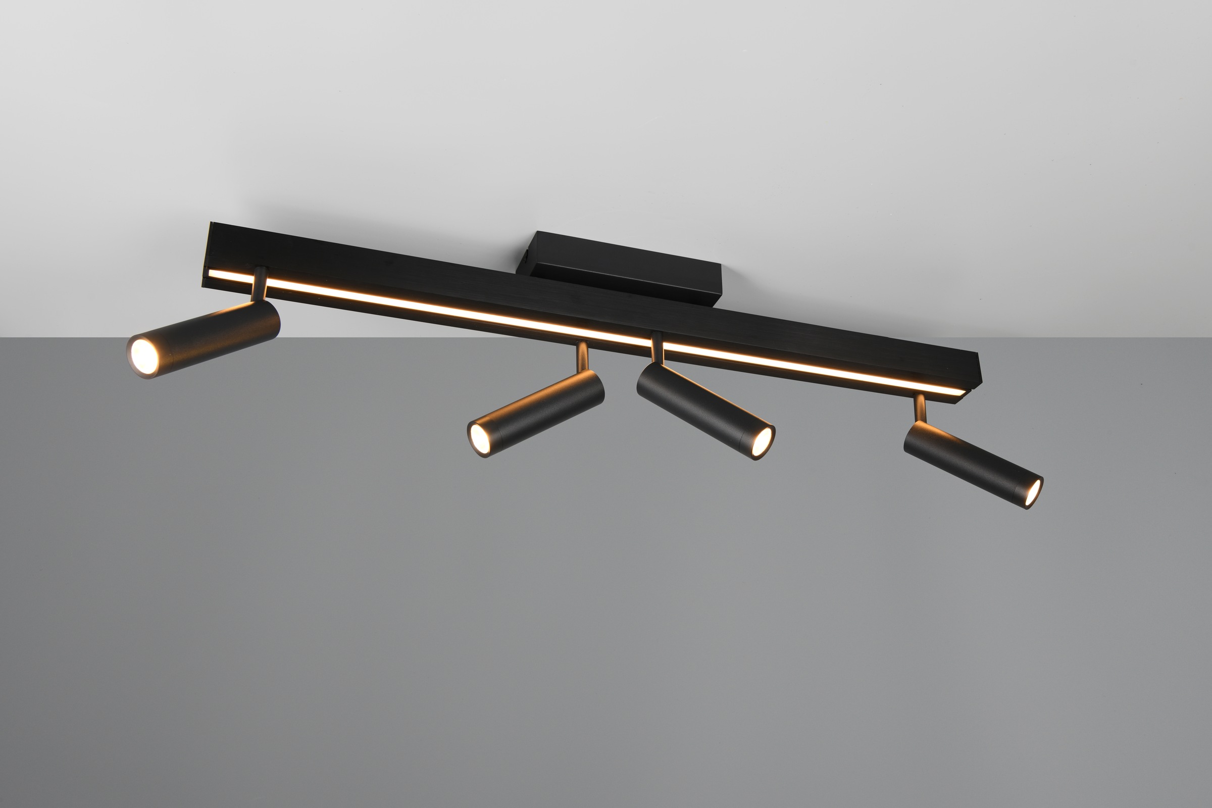 TRIO Leuchten LED Deckenleuchte »ZENO ausziehbare LED Deckenlampe mit 4 verstellbaren Spots dimmbar CCT« LED-Board 1 Stk. warmweiß - kaltweiß getrennt schaltbare Spots, Lichtfarbe einstellbar inkl Fernbedienung