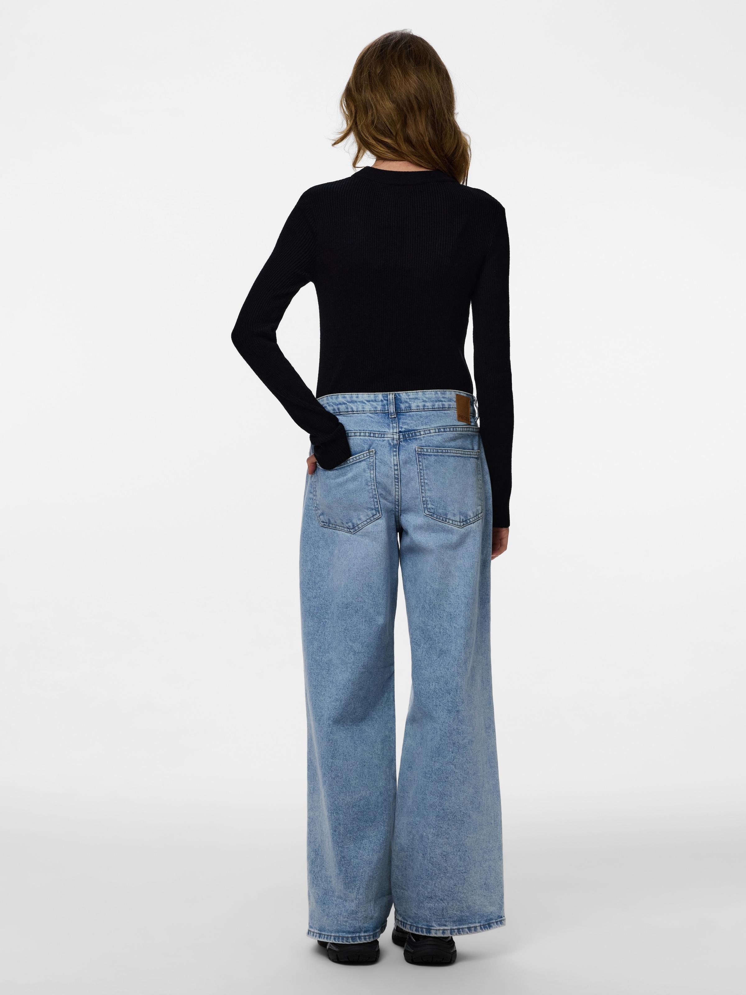 pieces Rundhalspullover »PCMIRA NEW LS O-NECK KNIT NOOS BC« Viskosemischung