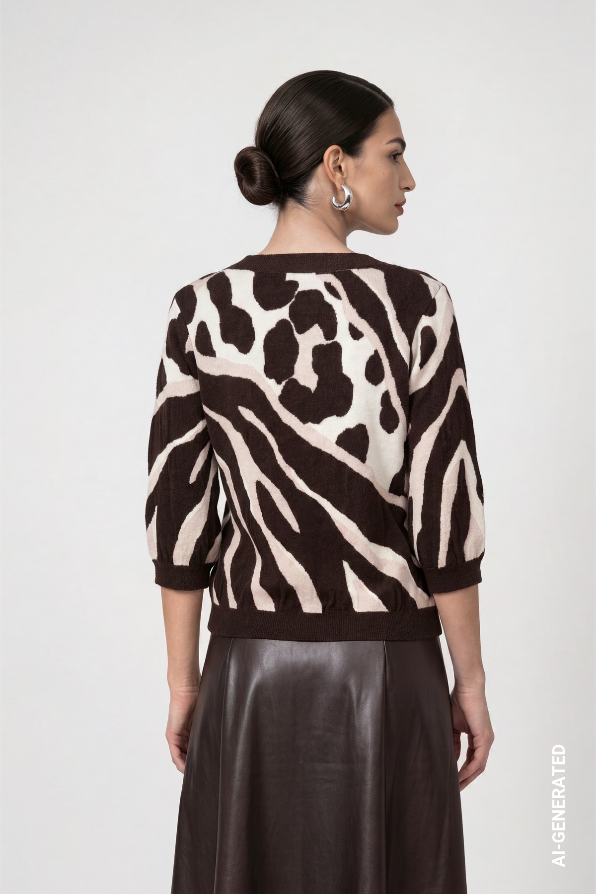 Monari 3/4 Arm-Pullover »Pullover Leo Tigermix« Regular fit mit Leomuster