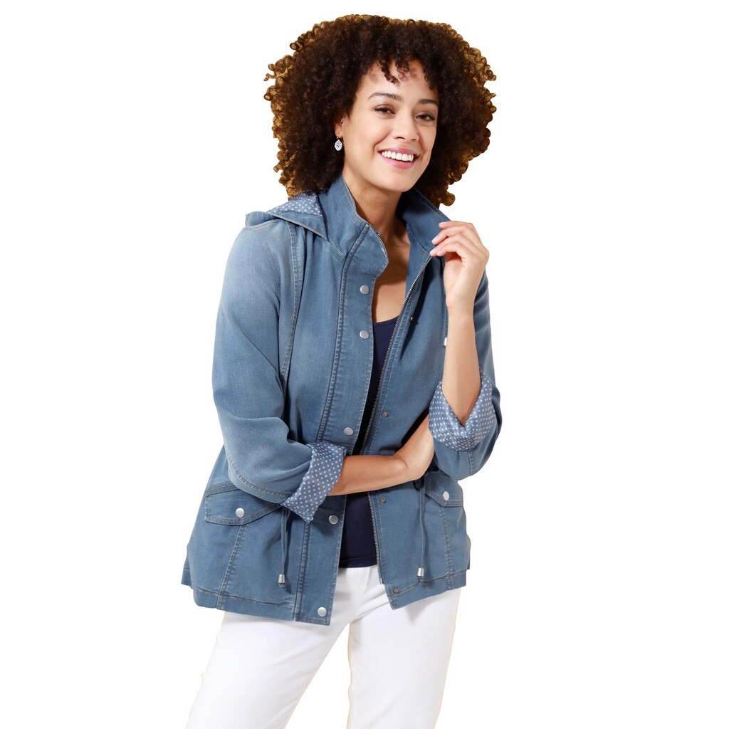 Classic Basics Jeansjacke, mit Kapuze