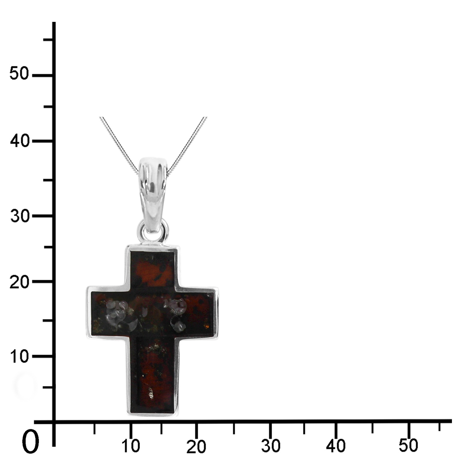 OSTSEE-SCHMUCK Kette mit Anhänger »- Kreuz 24 x 19 mm - Silber 925/000 - Bernstein«