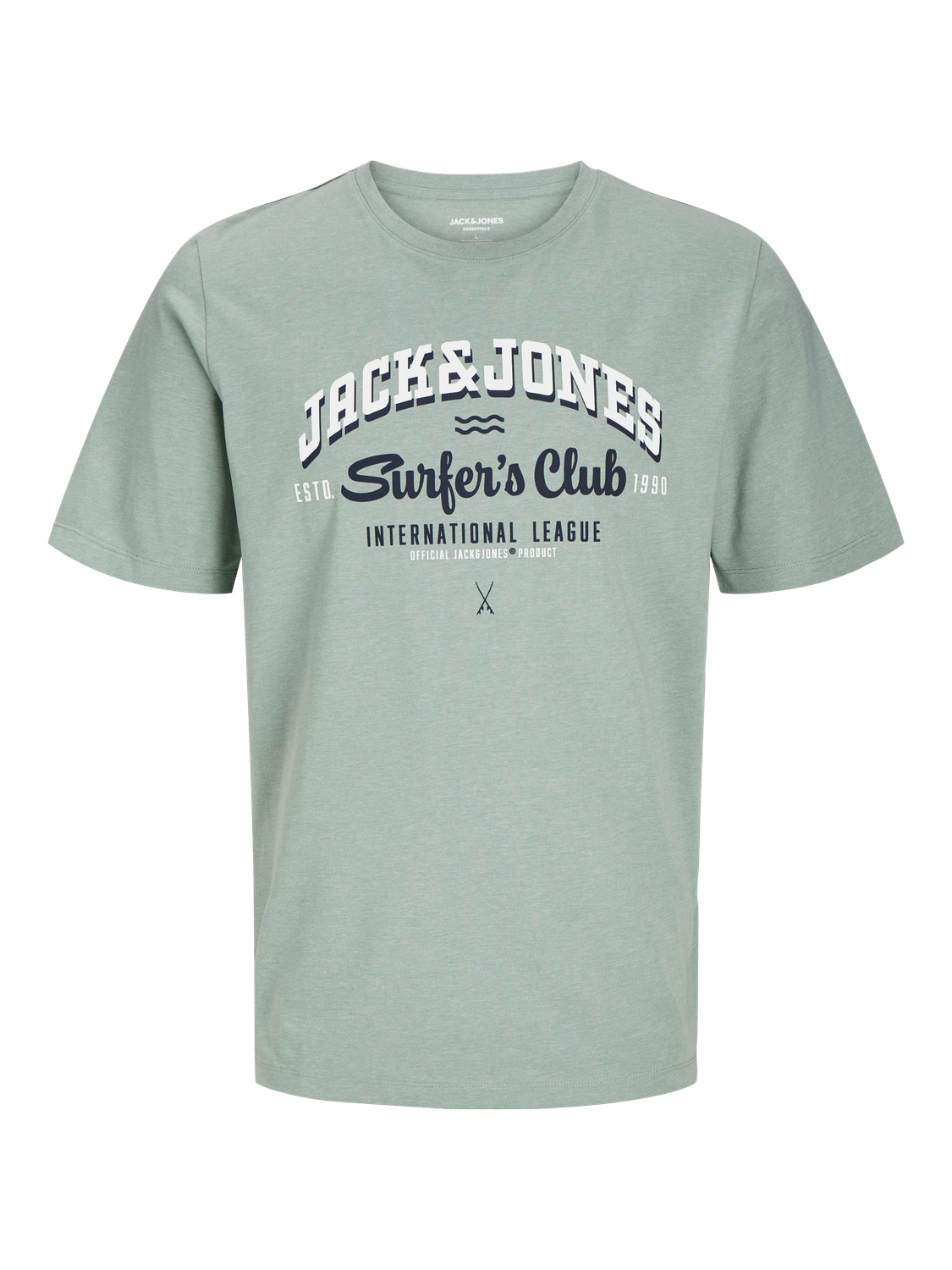 Jack & Jones Rundhalsshirt »JJELOGO TEE SS O-NECK 2 COL SS25 SN«, mit Logo Print