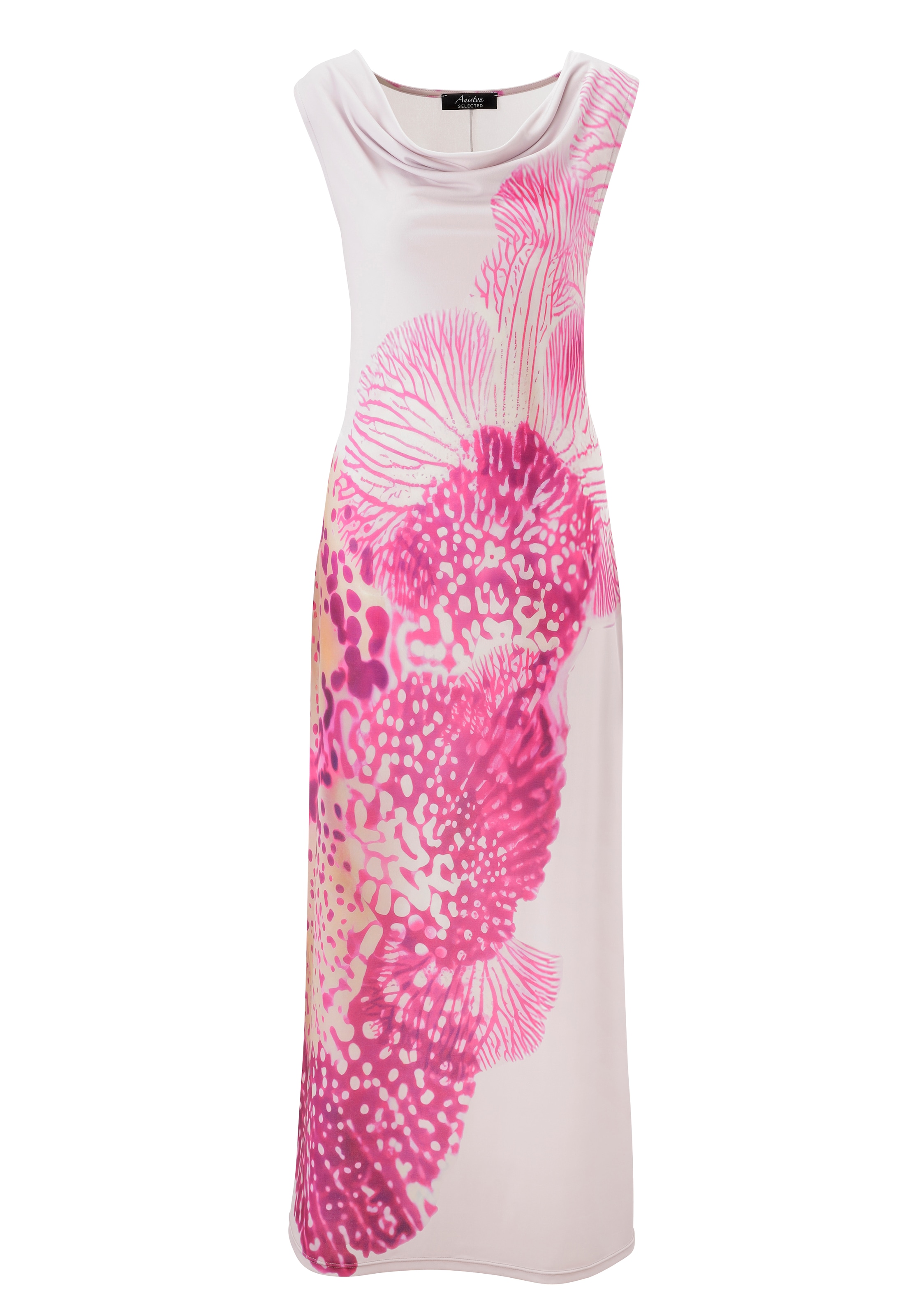 Aniston SELECTED Maxikleid vorne mit diagonal verlaufenden Blütenprint - NEUE KOLLEKTION
