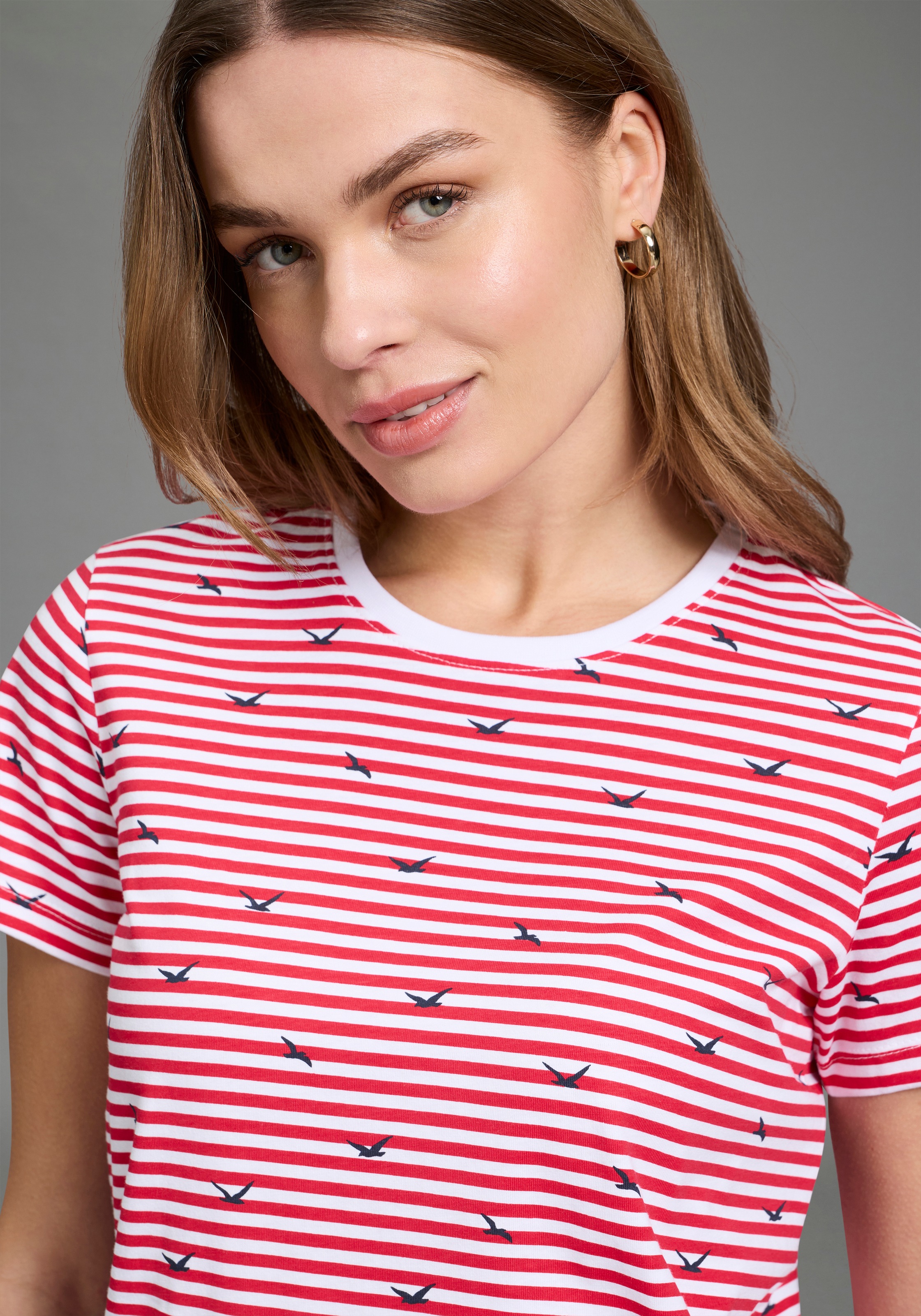 KangaROOS T-Shirt schmale Passform, Kurzarm, Rundhalsausschnitt, aus Single Jersey