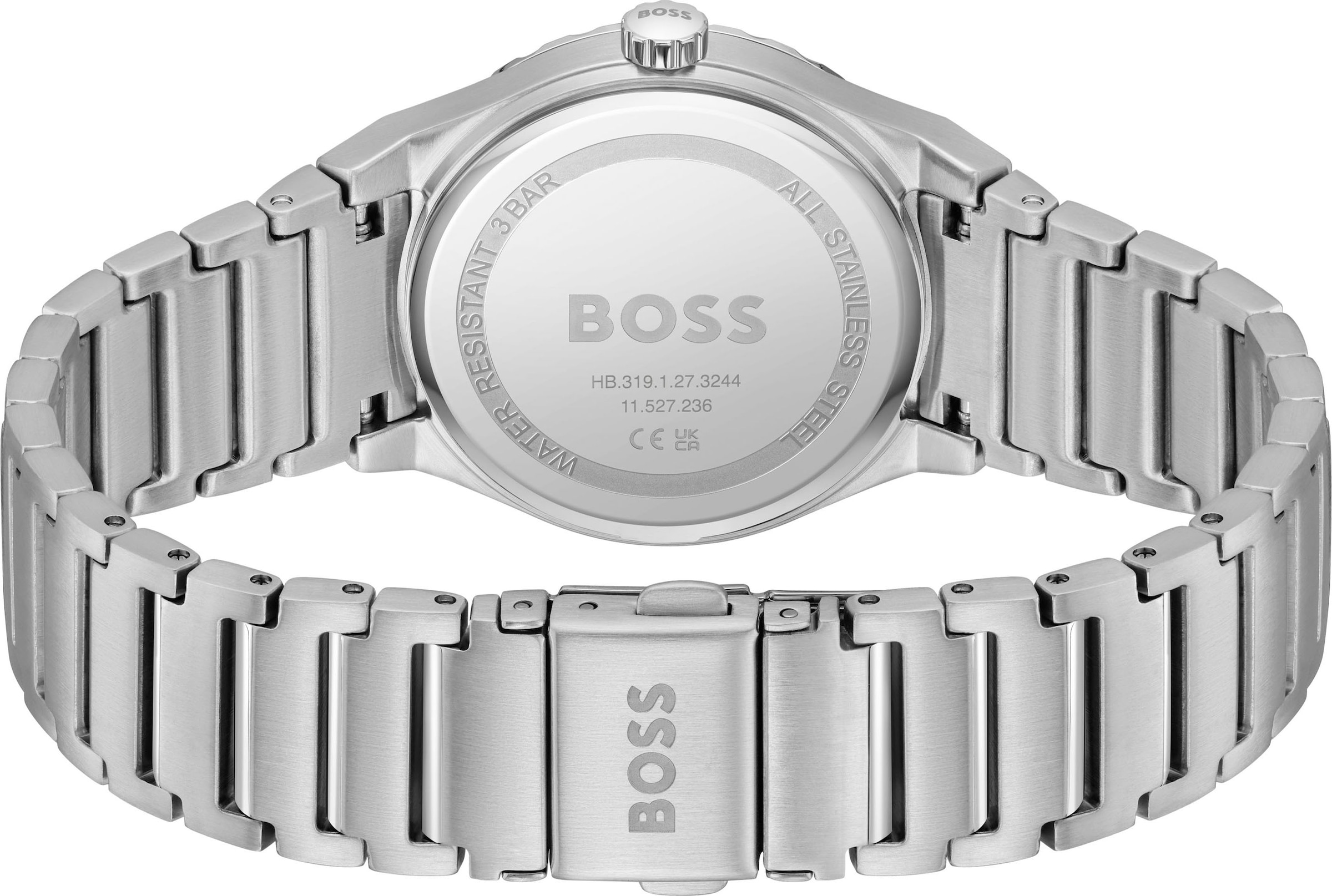 BOSS Quarzuhr »CANDOR LADIES SPORT« Armbanduhr, Damenuhr, Edelstahlarmband, analog, Glassteine
