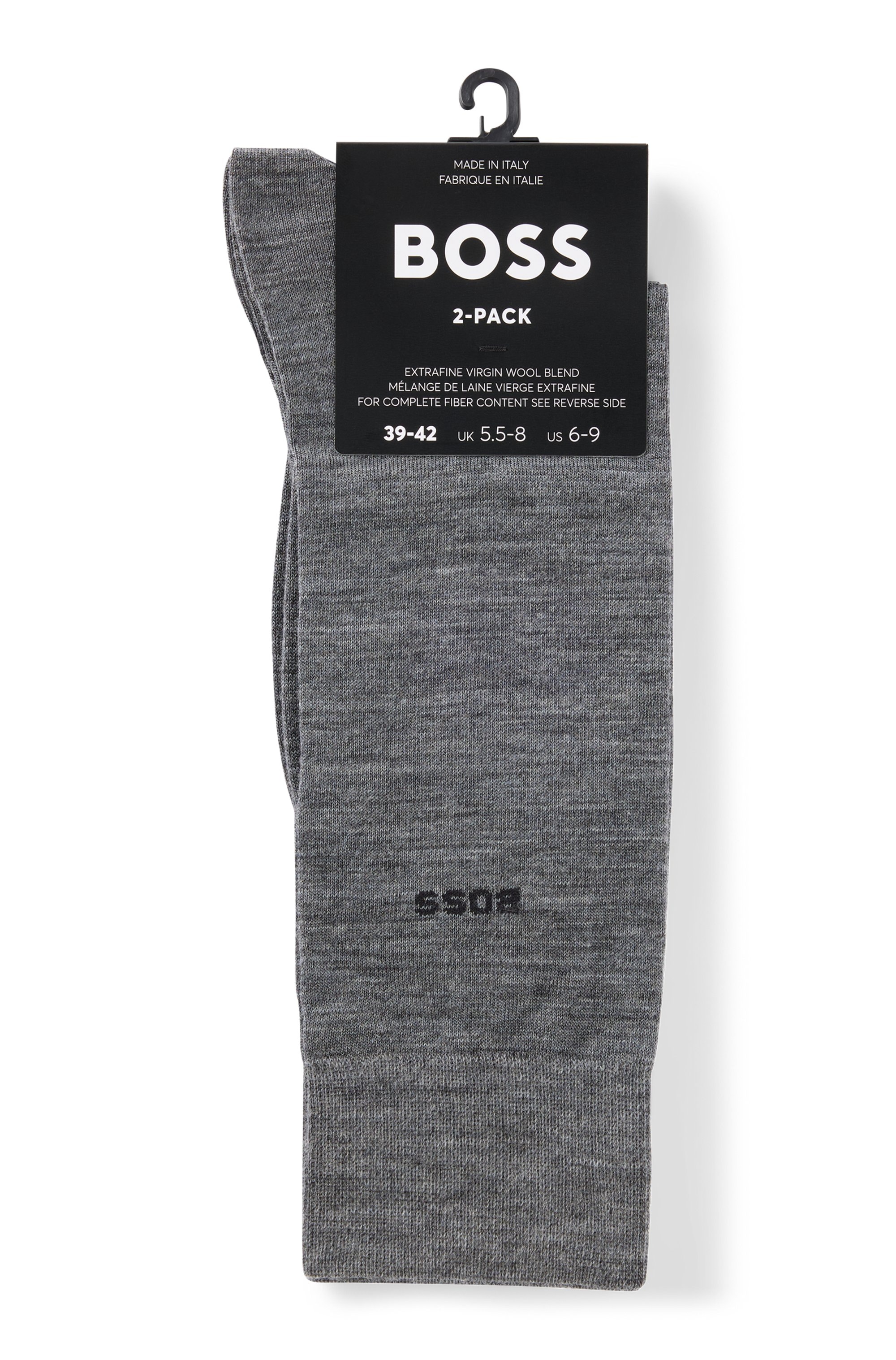 BOSS Socken »2P RS Uni WO«, (Packung, 2 Paar, 2er Pack), mit eingesticktem Markenlogo