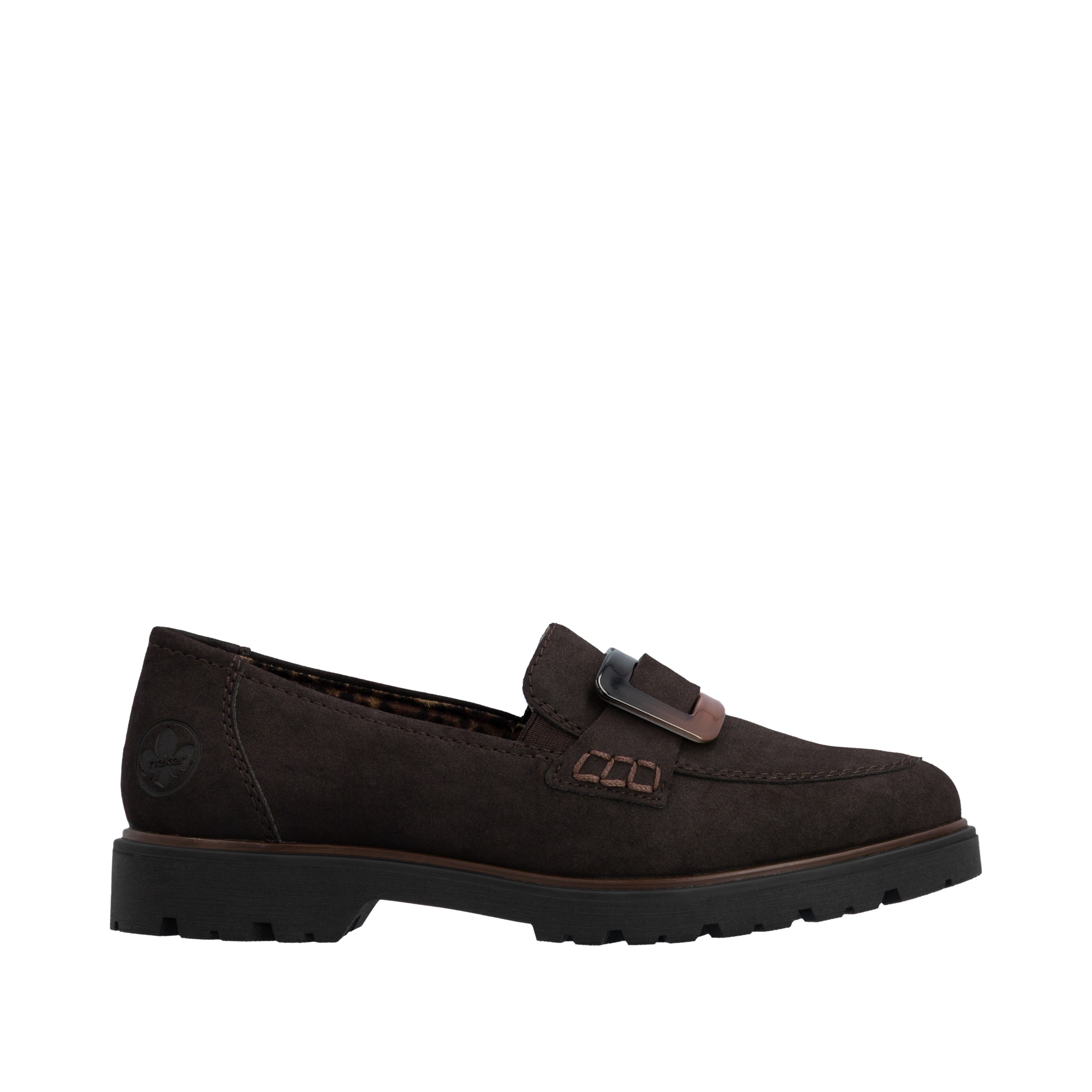 Rieker Loafer  Slipper, Schlupfschuh, Halbschuh mit großer Zierspange