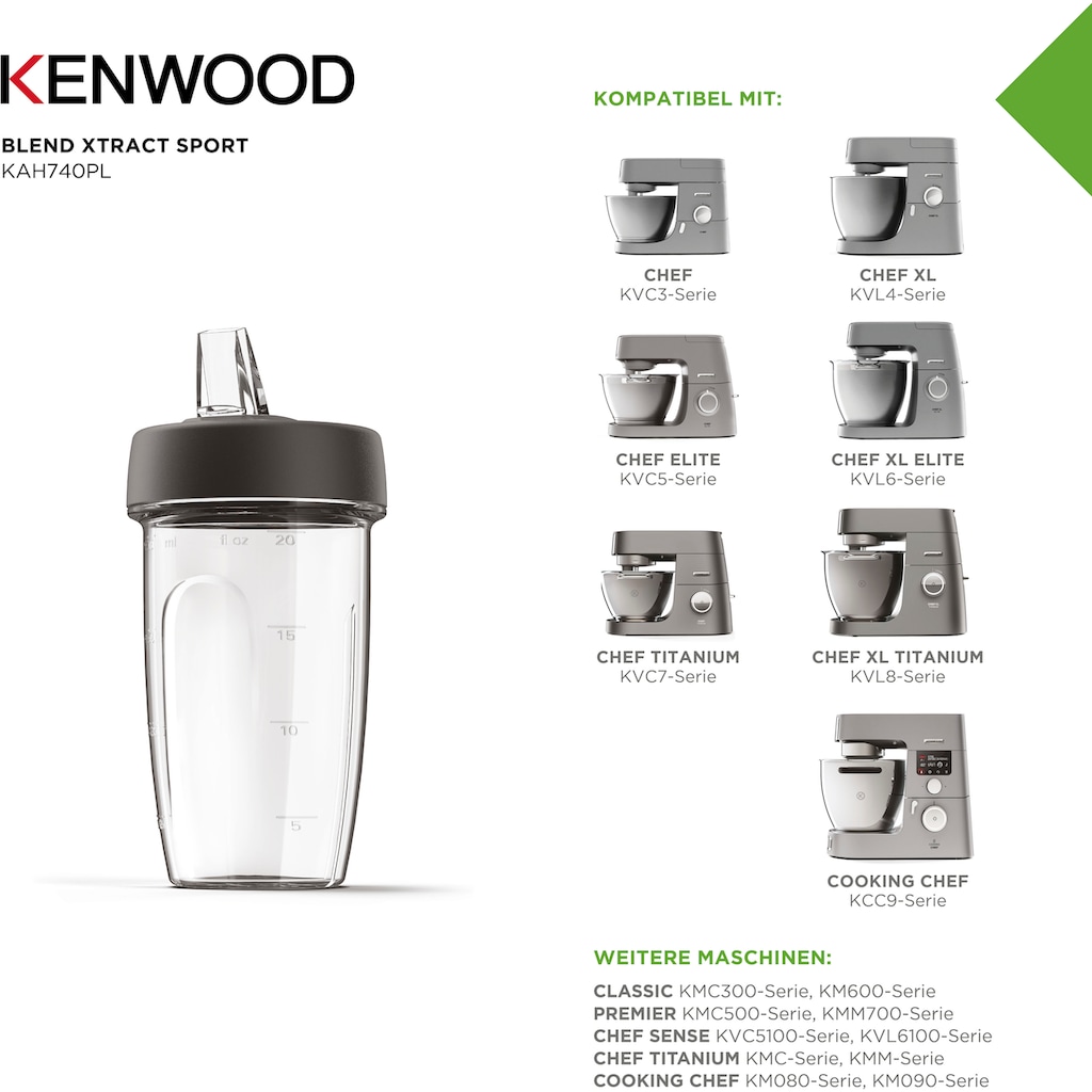 KENWOOD Trinkflasche »Smoothie2Go KAH740PL«, (Set, 2 tlg.), 2 x 0,6 l