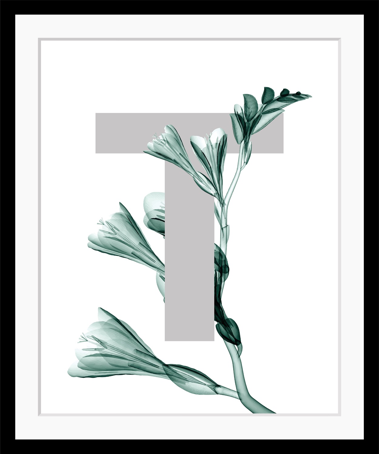 queence Bild »T-Flower« Buchstaben | Pflanzen | Pflanzenbilder gerahmt, Blume, Blätter