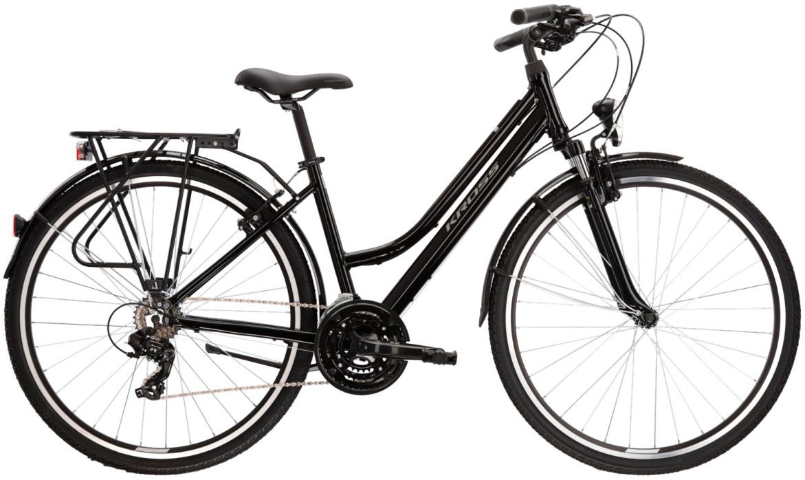 Kross Trekkingrad »KROSS Trekkingrad Trans 1.0 28 schwarz«, 21 Gang, Shimano, TOURNEY TY300 Schaltwerk, Kettenschaltung