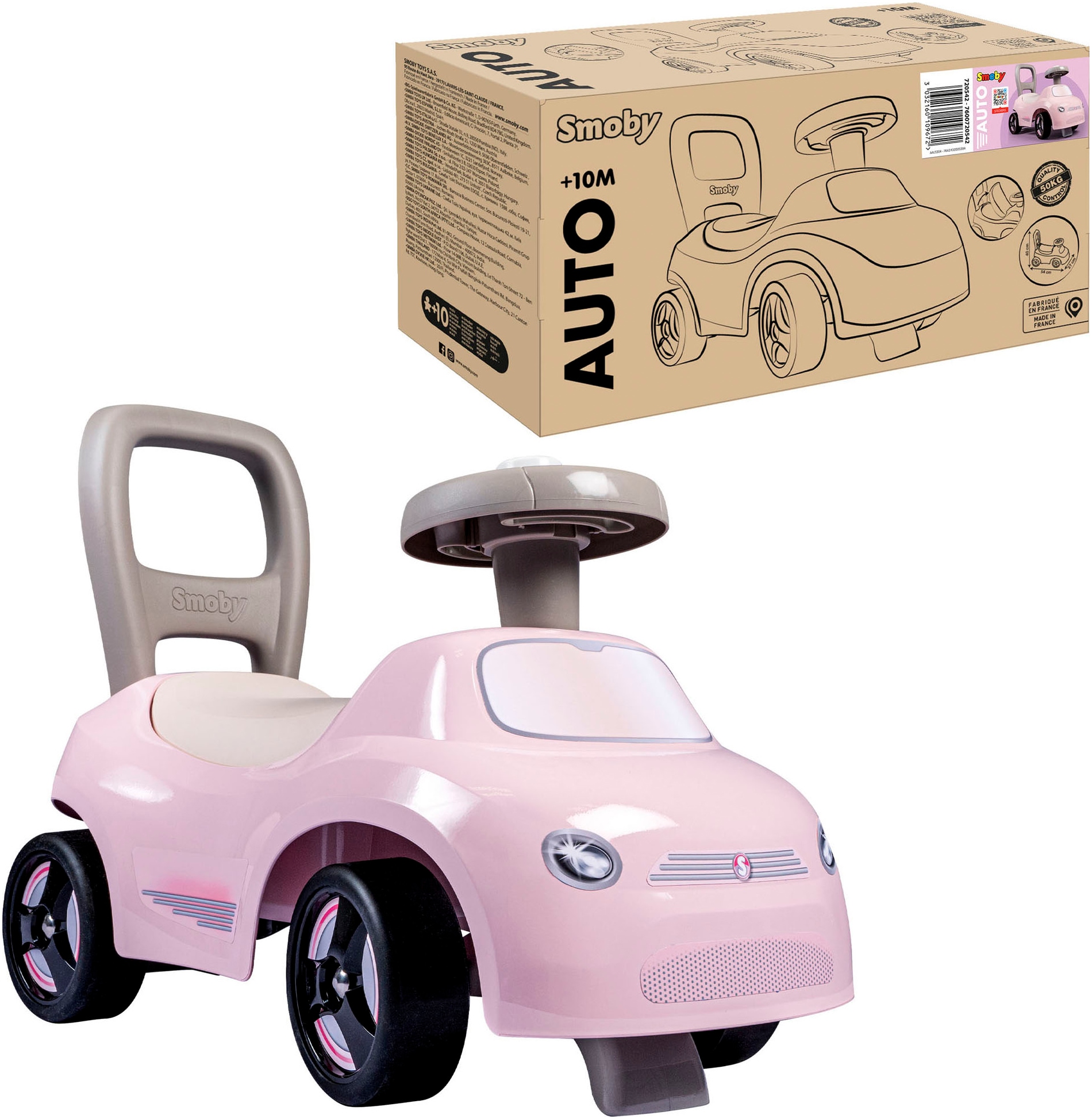 Smoby Rutscherauto »Rutschauto Rosa«, auch als Lauflernhilfe nutzbar; Made in Europe