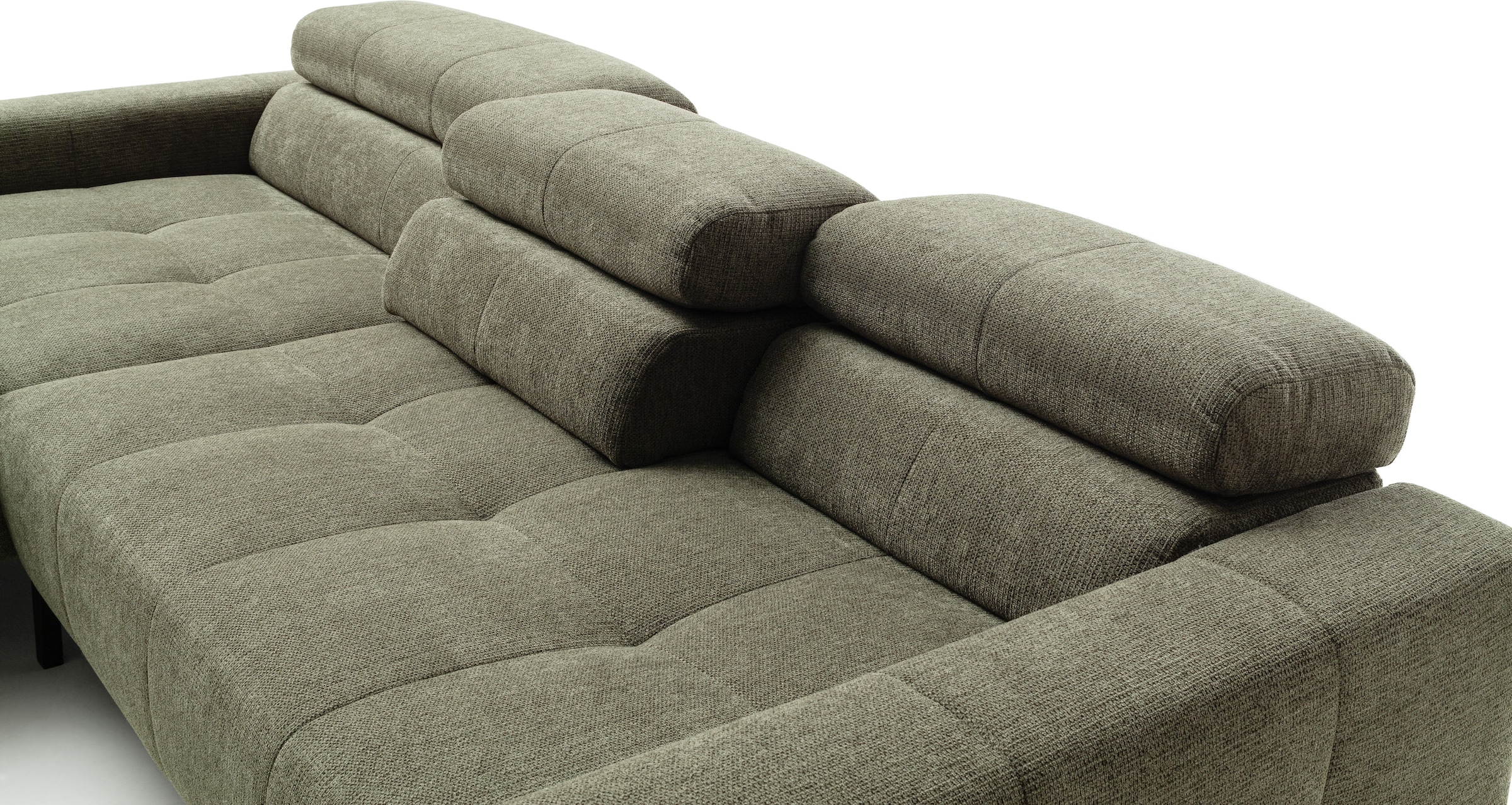 Home affaire Ecksofa »Claya Move, L-Form, Kopf- & Rückenverstellung, Breite 293 cm« Moderne Steppung, weicher Polsteraufbau & saugroboterfreundliche Höhe