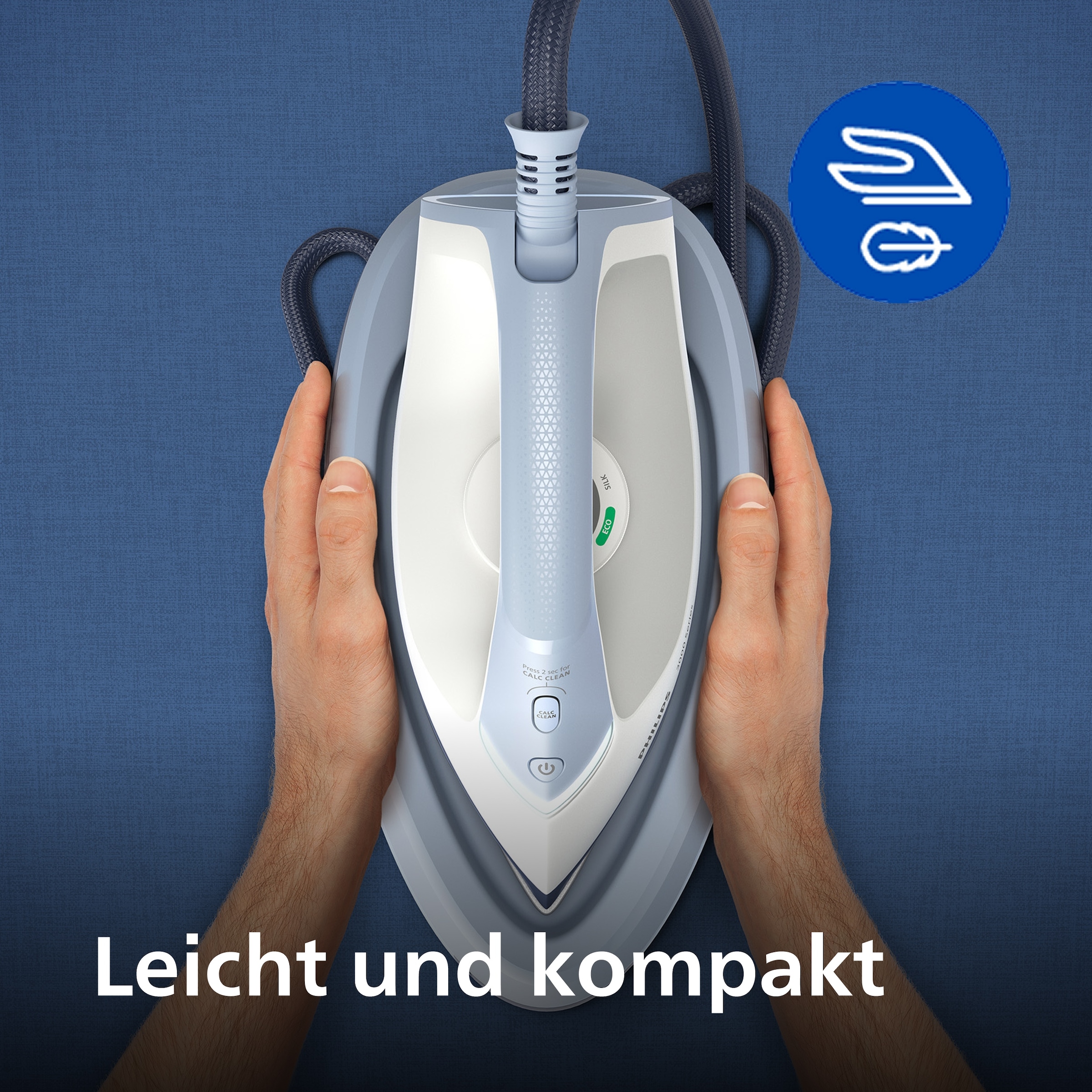 Philips Dampfbügelstation »PerfectCare 3000 Series PSG3000/20, hellblau/dunkelblau/weiß« 1.400 ml Wassertank 2.400 Watt, Vertikaldampf, Keramik-Bügelsohle, 350gr Dampfstoß