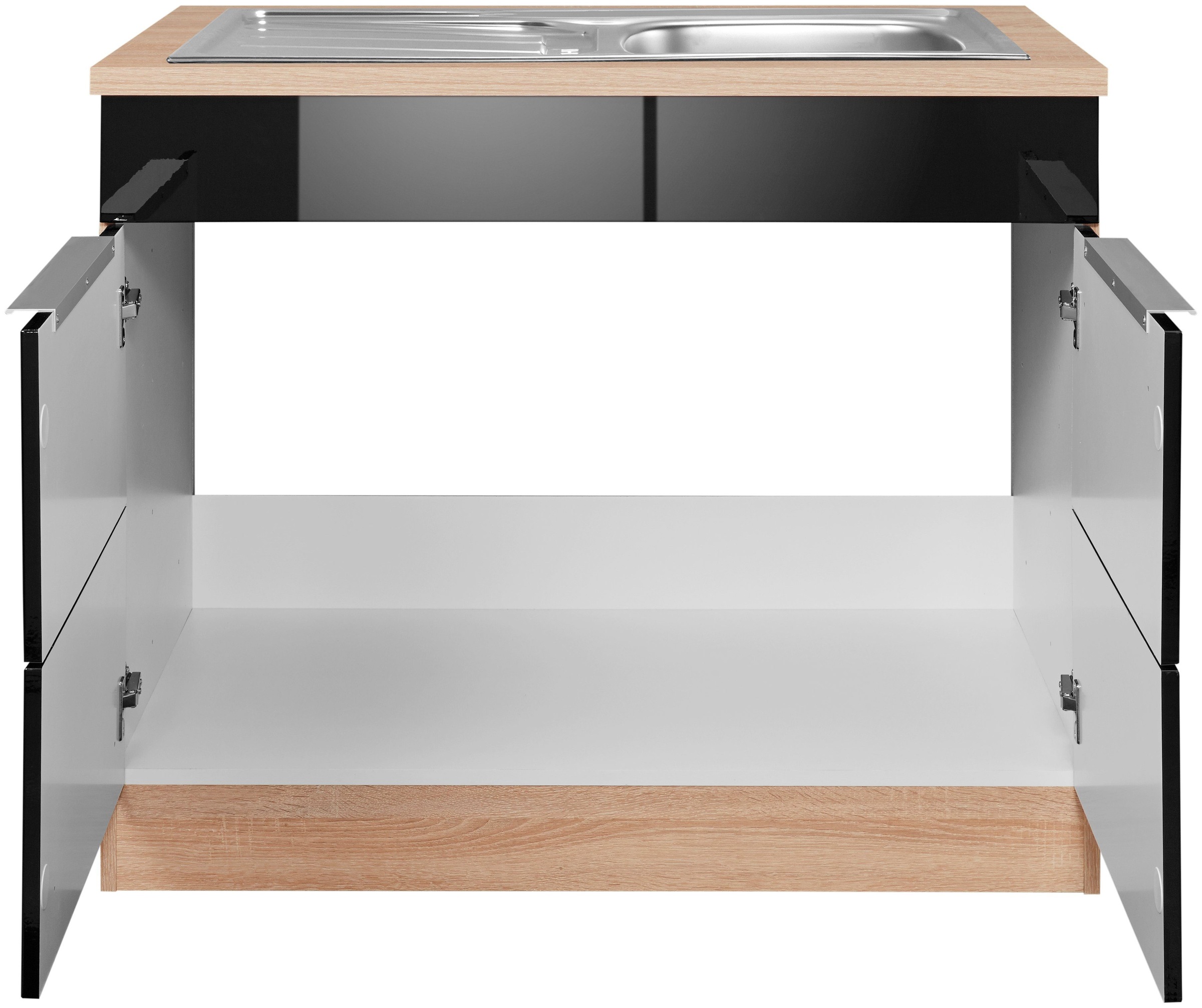 KOCHSTATION Spülenschrank »KS-Brindisi« 100 cm breit, inklusive Einbauspüle