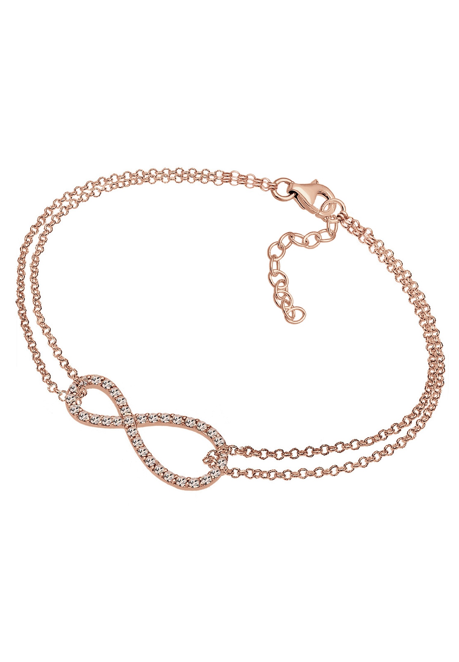 Elli Armkette »Armband Unendlichkeit Glas Kristalle Weiß 925 Sterling Silber«