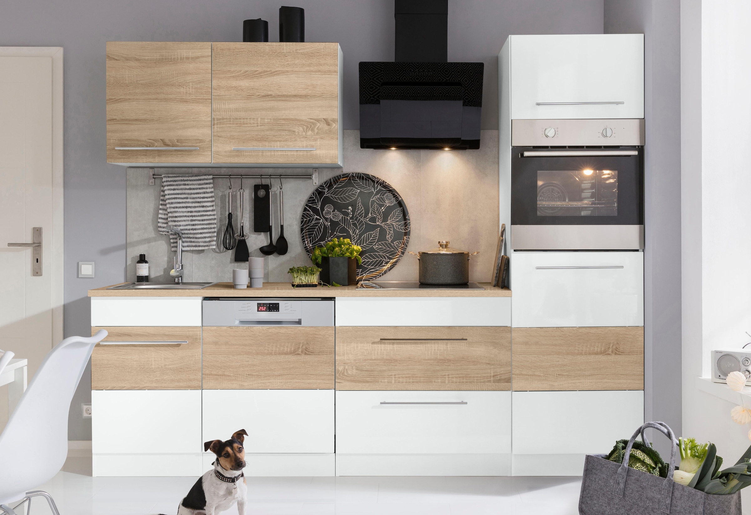 KOCHSTATION Küchenzeile »KS-Trient« Breite 250 cm, wahlweise mit E-Geräten, mit Arbeitsplatte