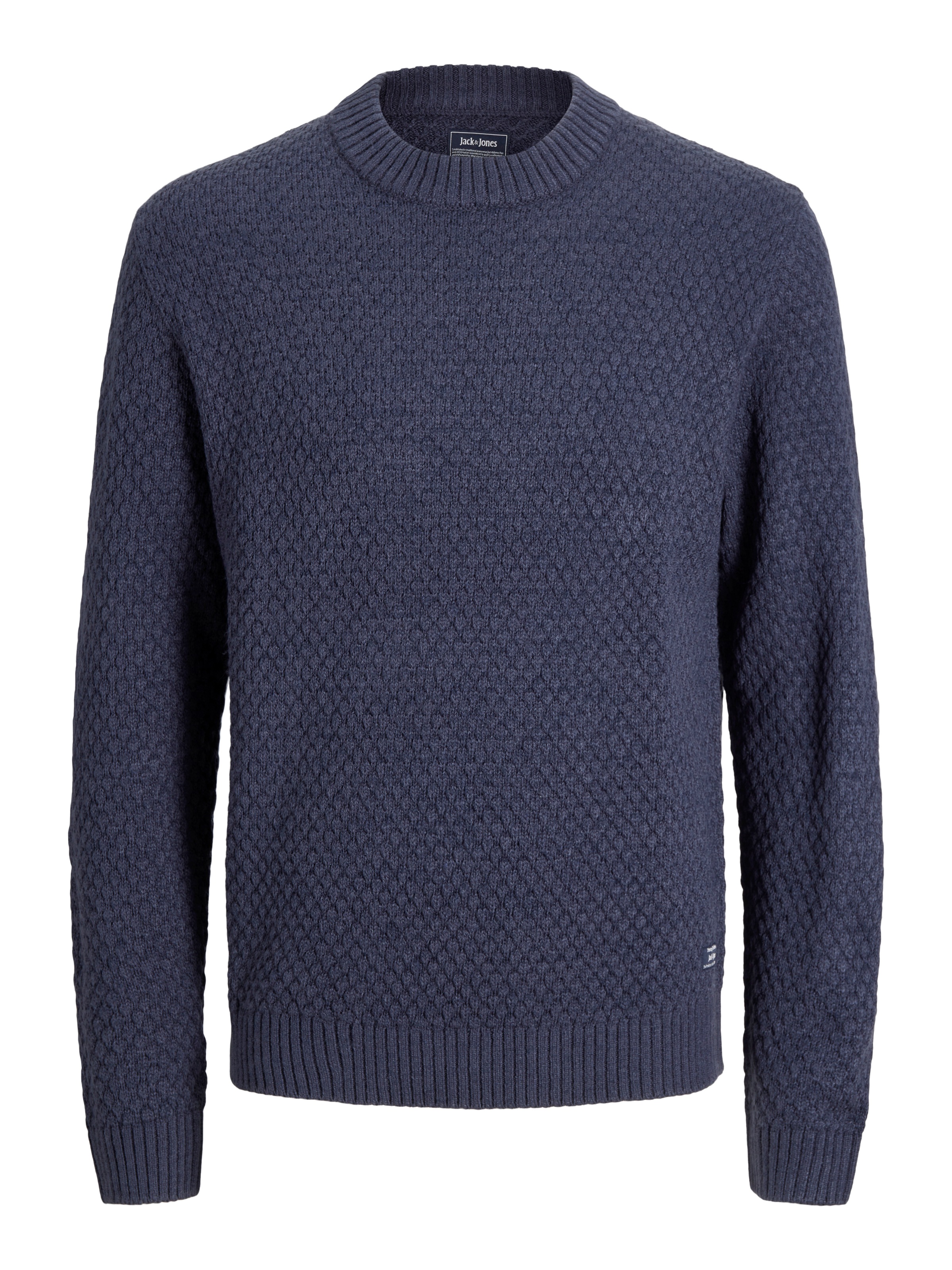 Jack & Jones Rundhalspullover »JJBLAKE KNIT CREW NECK SN« Materialmix, relaxed fit