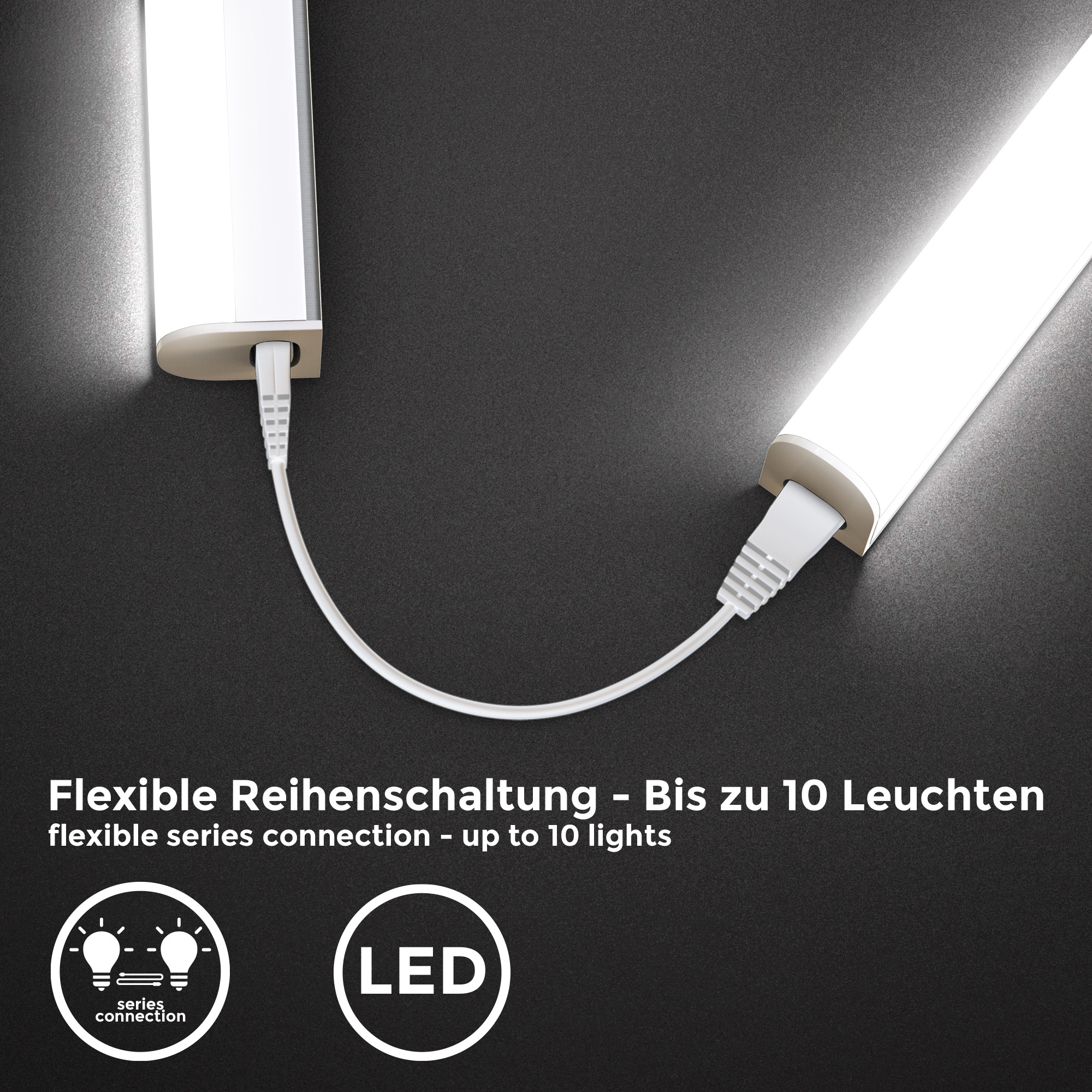 B.K.Licht Unterschrankleuchte, inkl. 1 x LED-Platine, 4 Watt, 400 Lumen, 4.000 Kelvin, nicht dimmbar,  mit EIN/AUS-Schalter,  inkl. Zuleitung 1,5 Meter