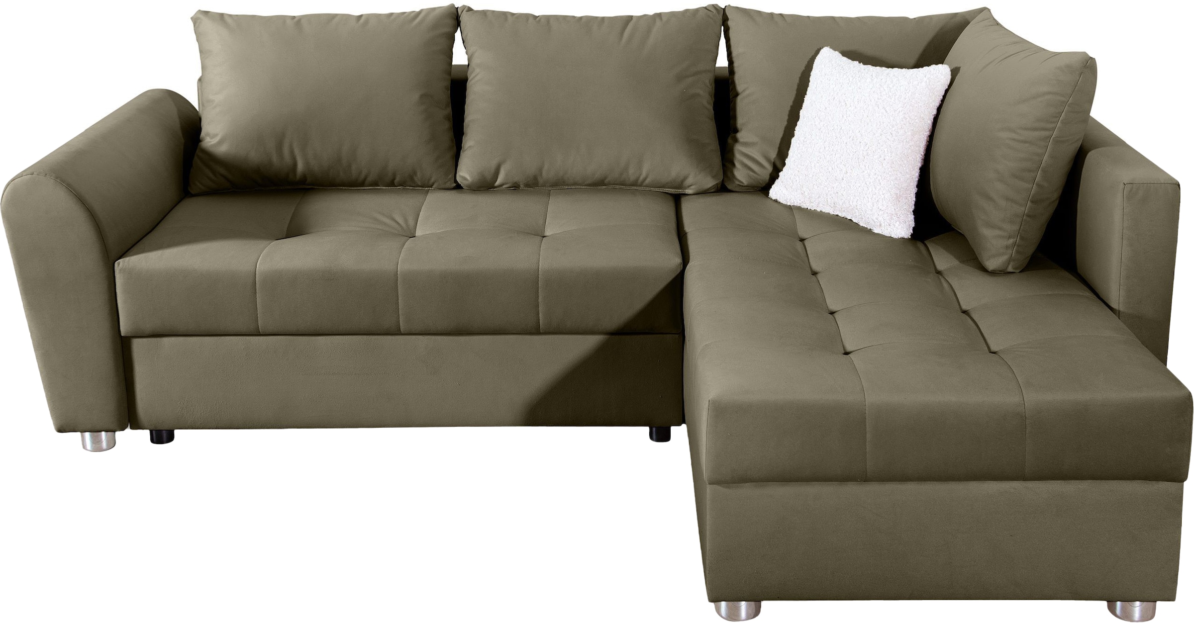 COLLECTION AB Ecksofa »JANA«, Ecksofa,Bettfunktion,Bettkasten,Bonnelfederkern,Rückenkissen