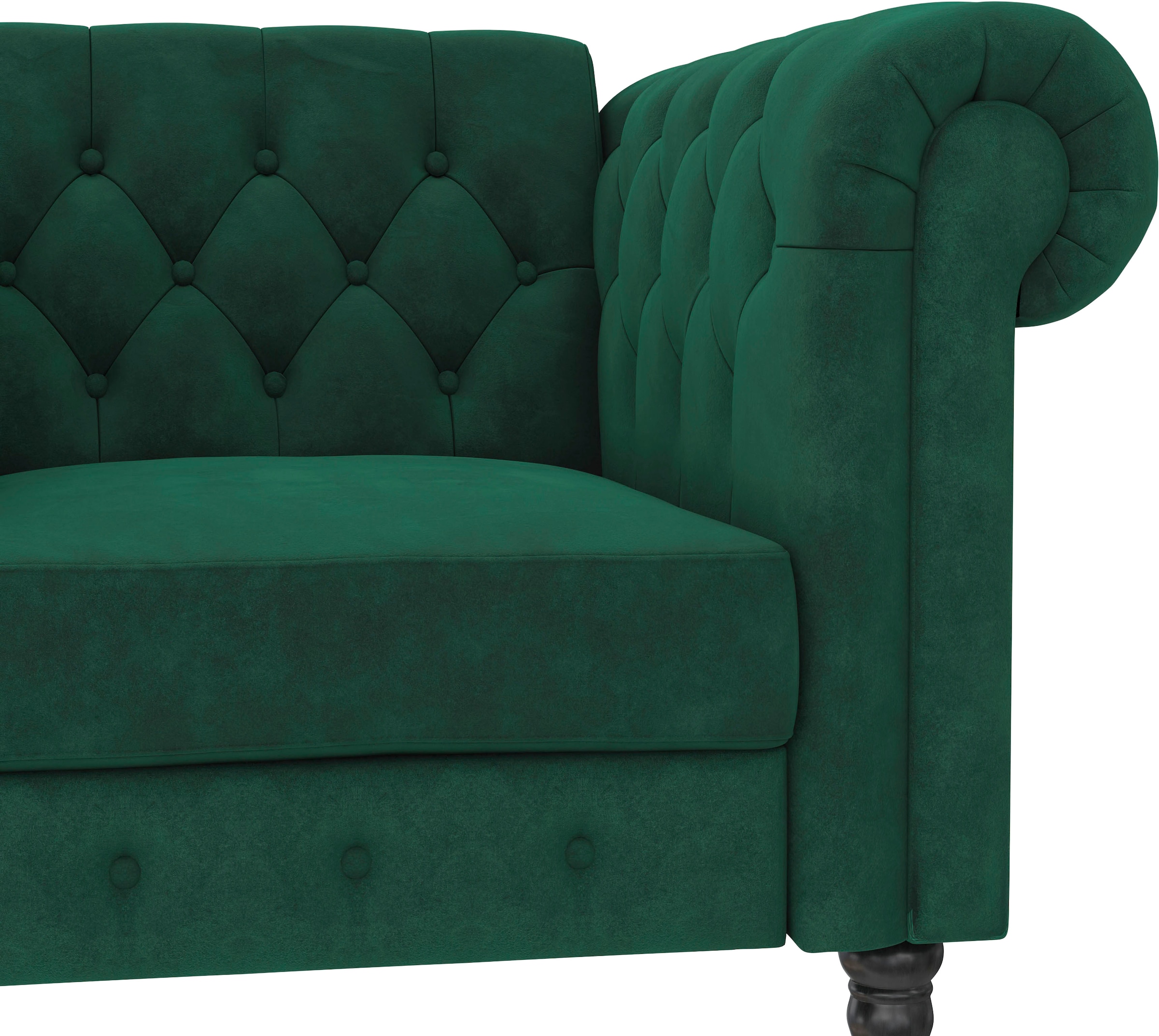 Dorel Home Chesterfield-Sessel »Felix«, mit Rückenlehne 3-fach verstellbar, Beine Massivholz, Sitzhöhe 46 cm