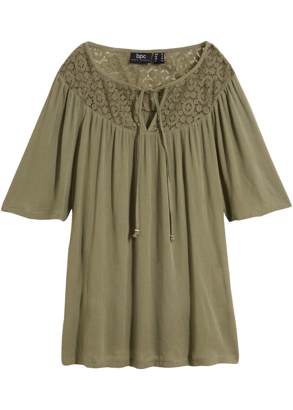 bonprix Tunika lockerer Schnitt, Oversize-Passform, Halbarm-Design, aus Viskose