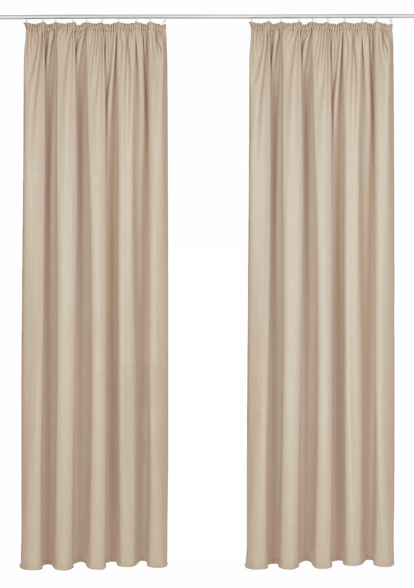 OTTO home Vorhang »Raja, Gardinen mit Kräuselband, Vorhänge Wohnzimmer« Kräuselband 2 Stk. tlg. 2er-Set, Bestseller, einfarbig, modern, pflegeleicht, Mikrofaser