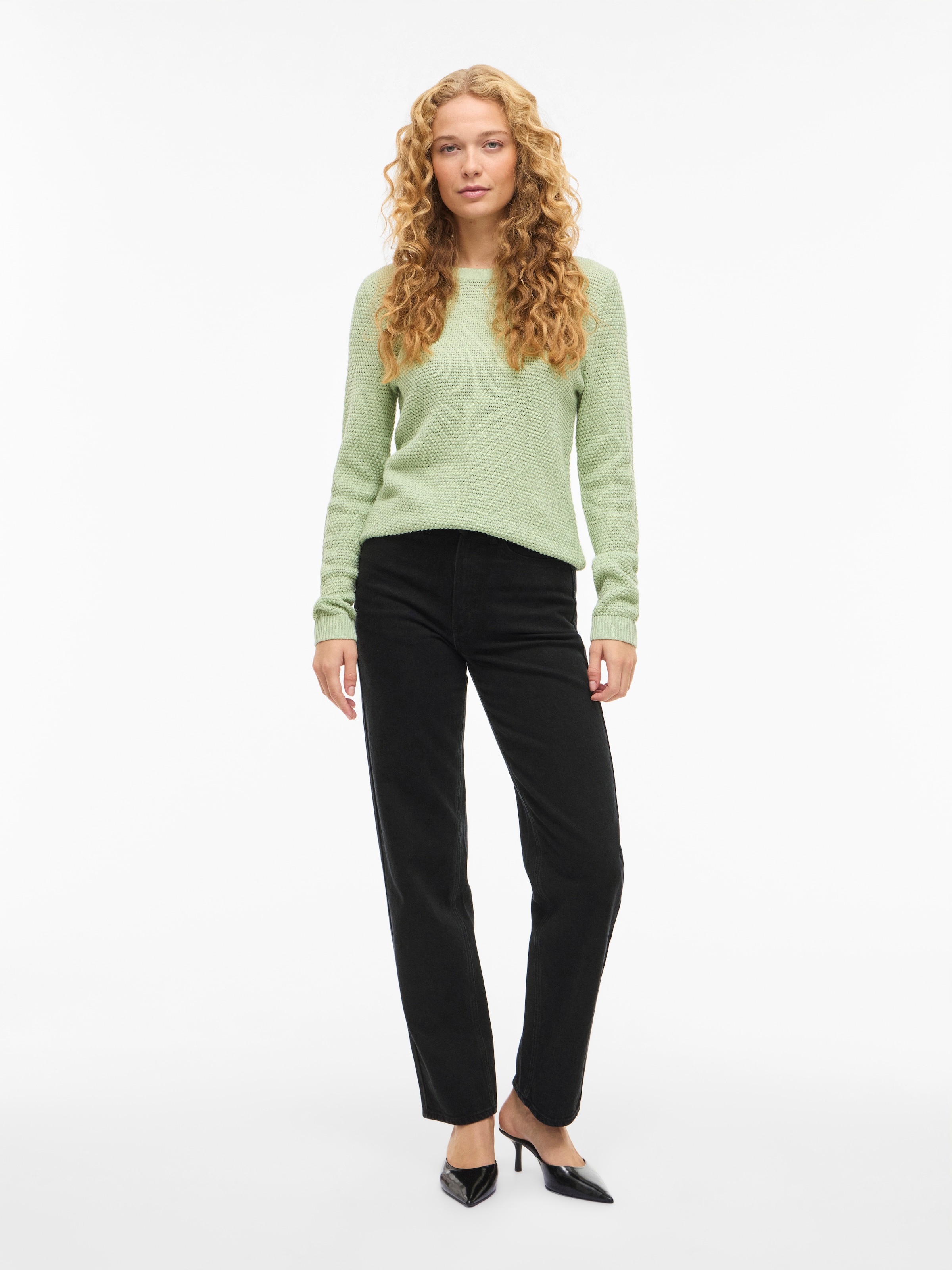 Vila Rundhalspullover »VIDALO O-NECK L/S KNIT TOP- NOOS« Baumwolle, regular fit